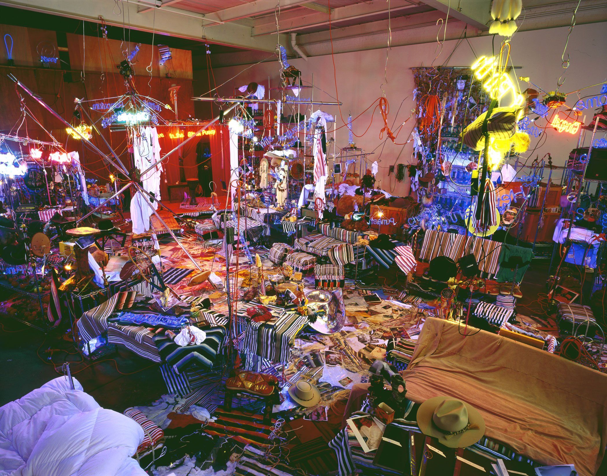Installation view of the exhibition, Black Pussy, at David Zwirner in New York, dated November 2007—January 2008.