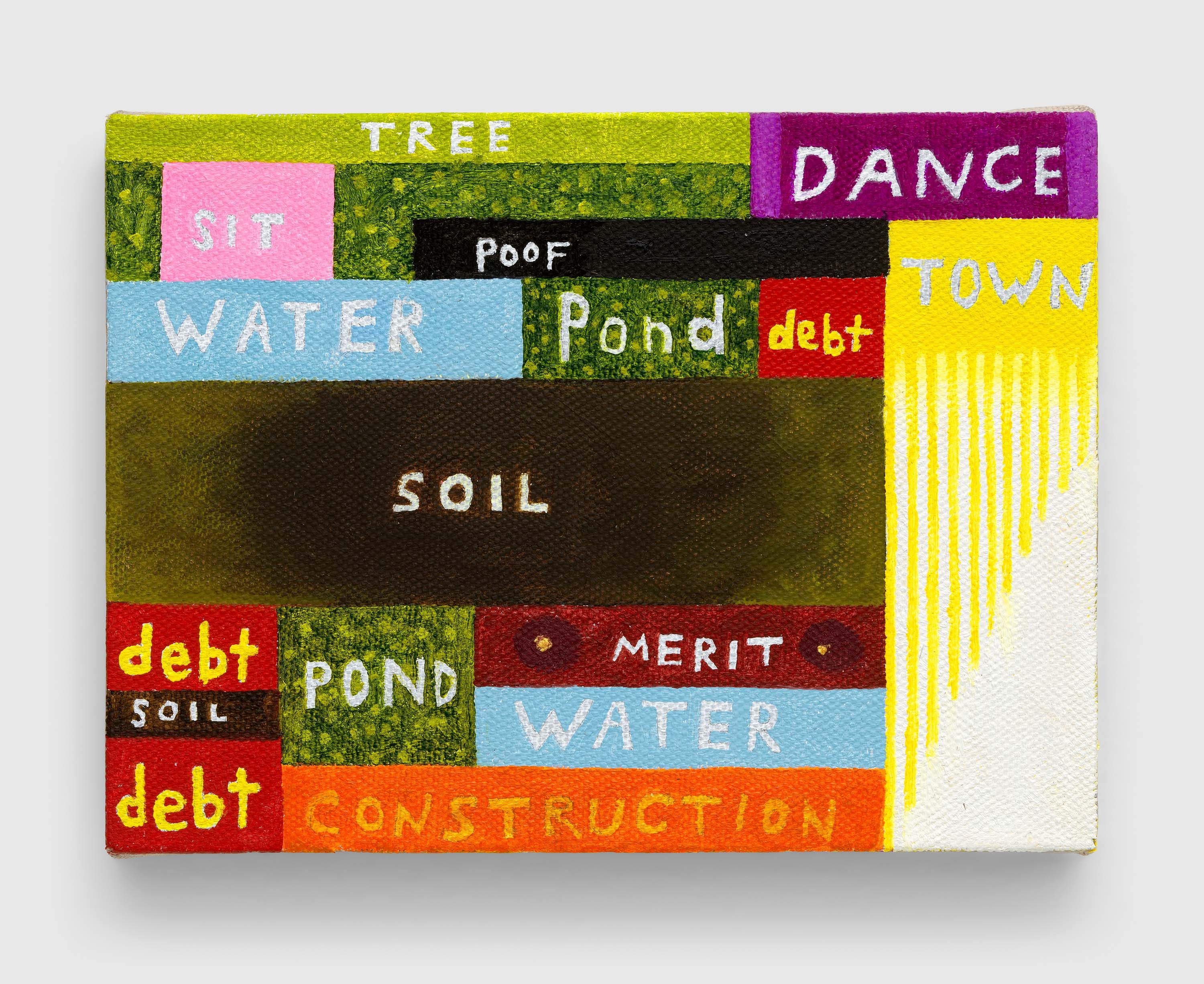 A painting by Leidy Churchman, titled Poof, dated 2022.