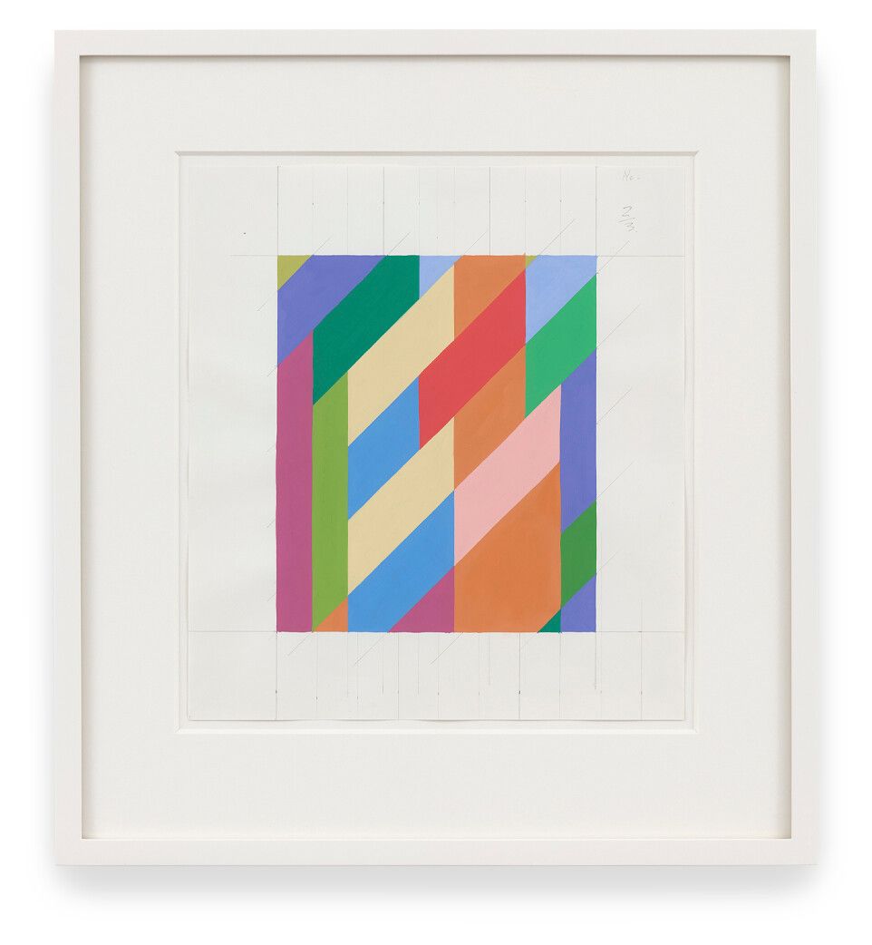 A work on paper by Bridget Riley, titled Scale study for The Ivy Painting, dated 1994.