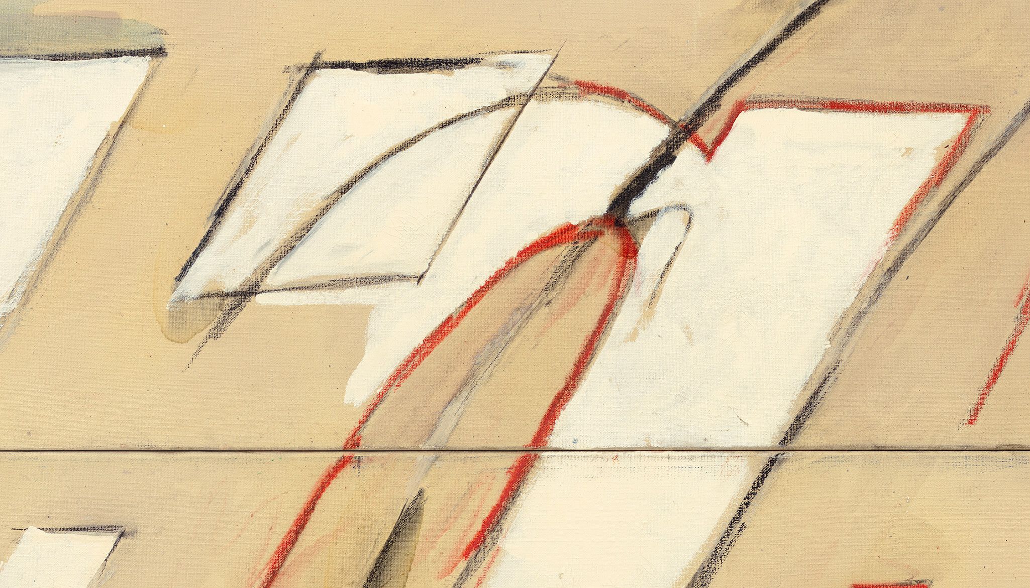 A detail from a painting by Mario Schifano, Particolare di propaganda, dated 1964.