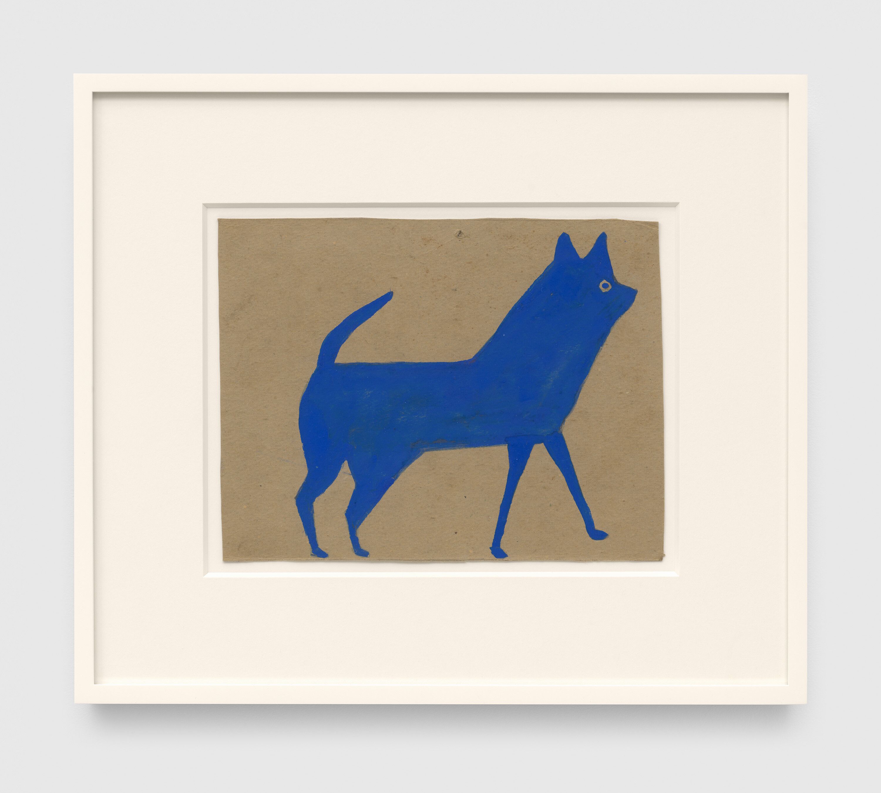 A drawing by Bill Traylor, titled Blue Dog, 1939 to 1942.