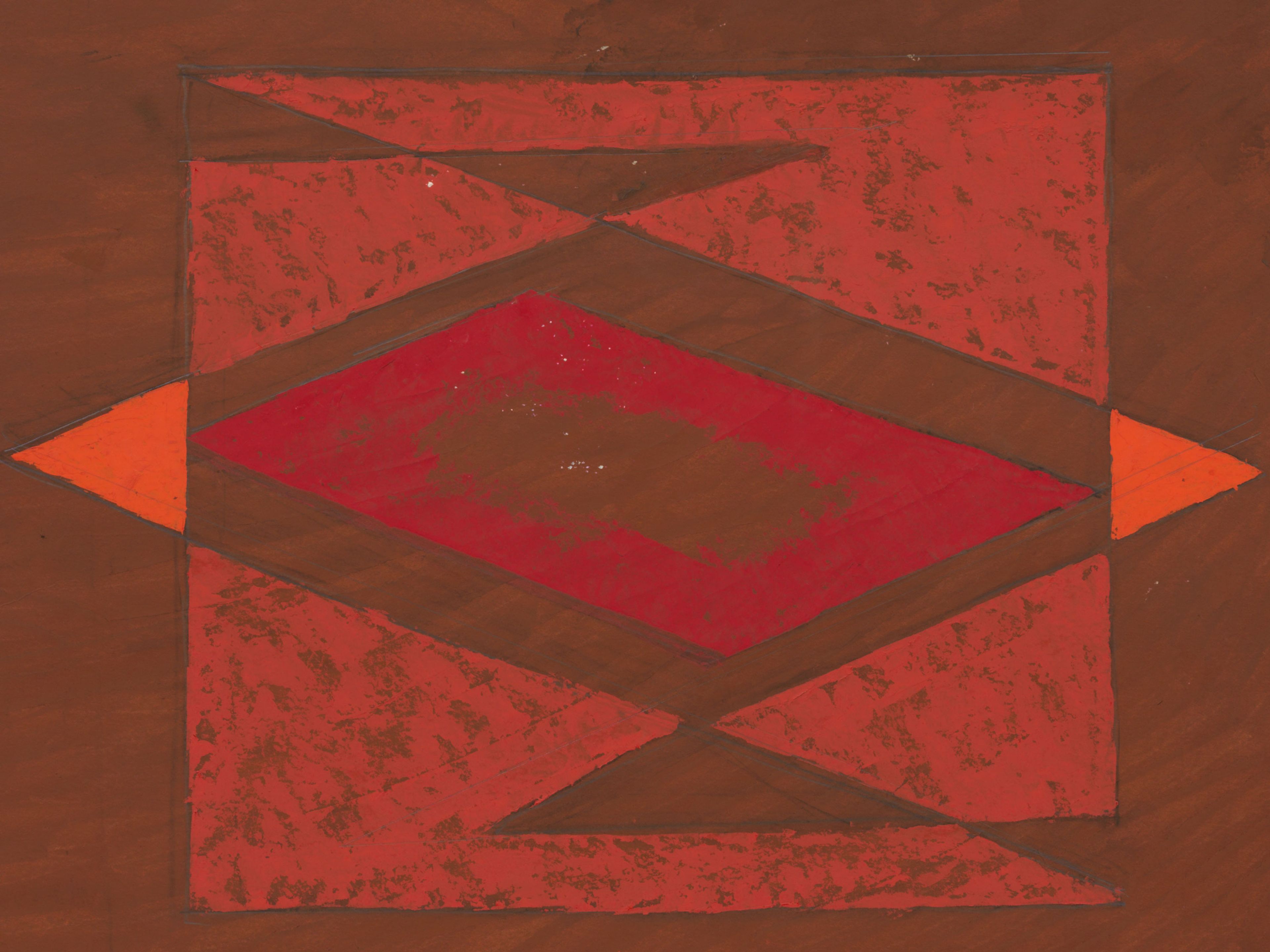 A detail from a painting by Josef Albers, titled Study for Lozenge Horizontal, circa 1942 to 1946.