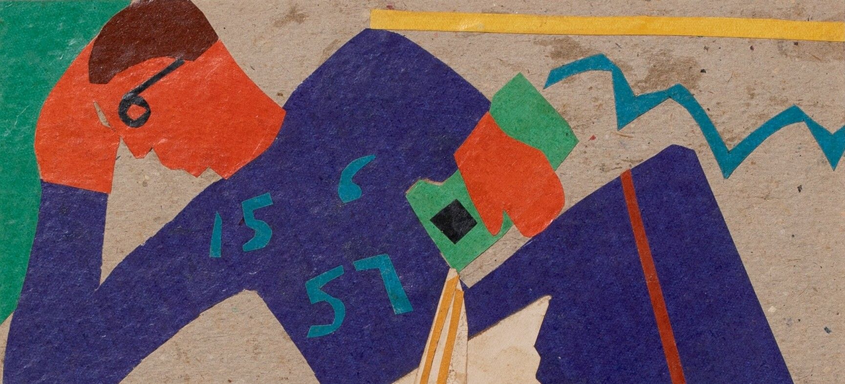 A detail of an undated work by Benode Behari Mukherjee, titled Reclining Man.