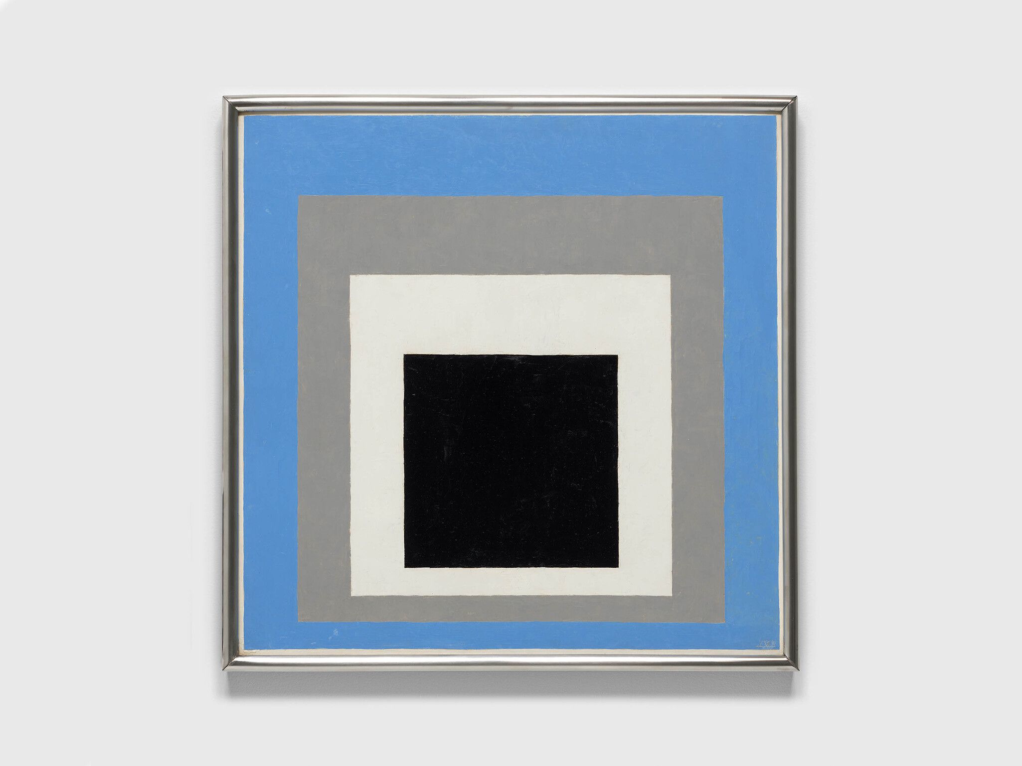 An oil painting on Masonite by Josef Albers, titled Homage to the Square: Apodictic, dated 1950.