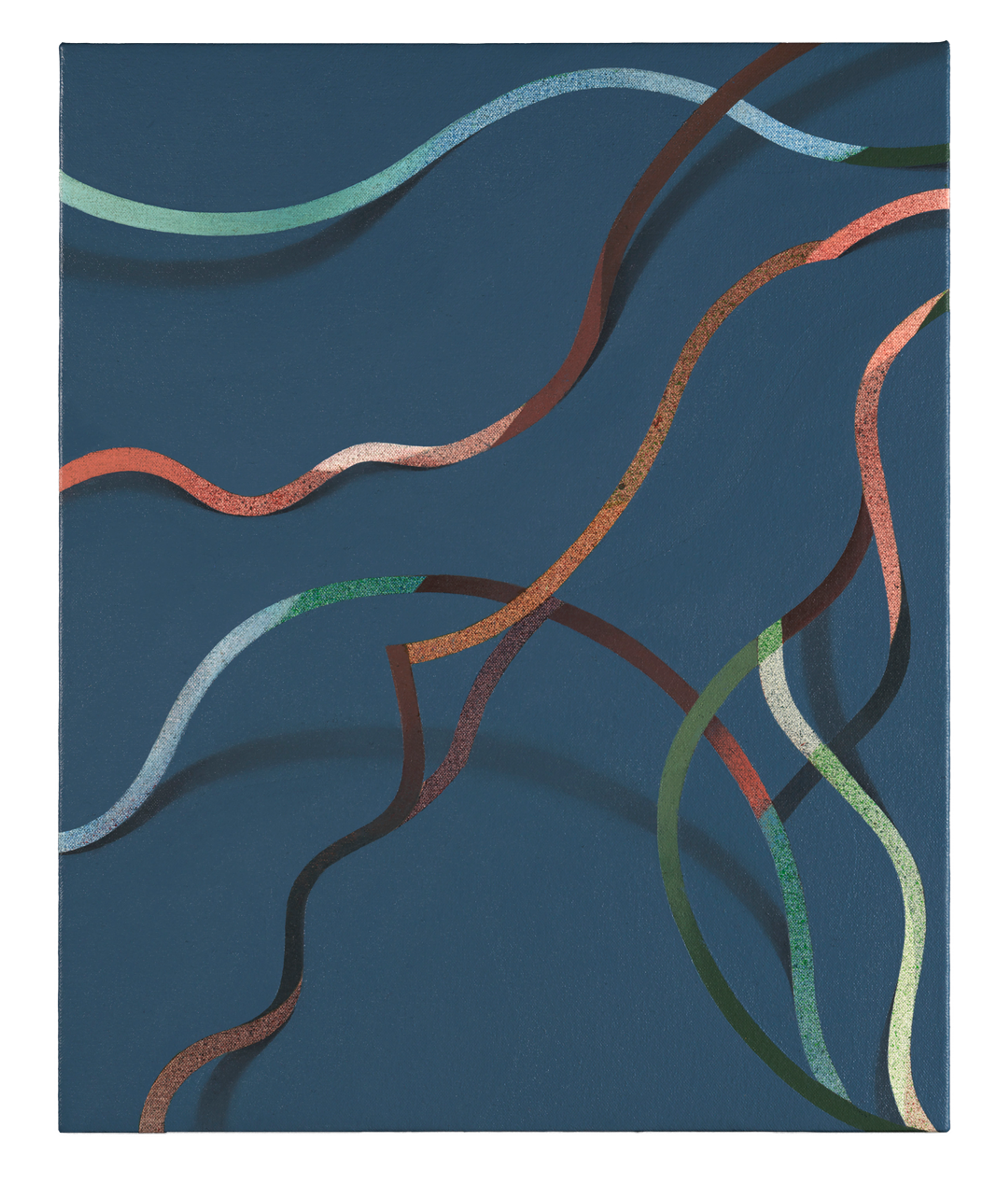 A painting by Tomma Abts, titled Saeben, dated 2019.