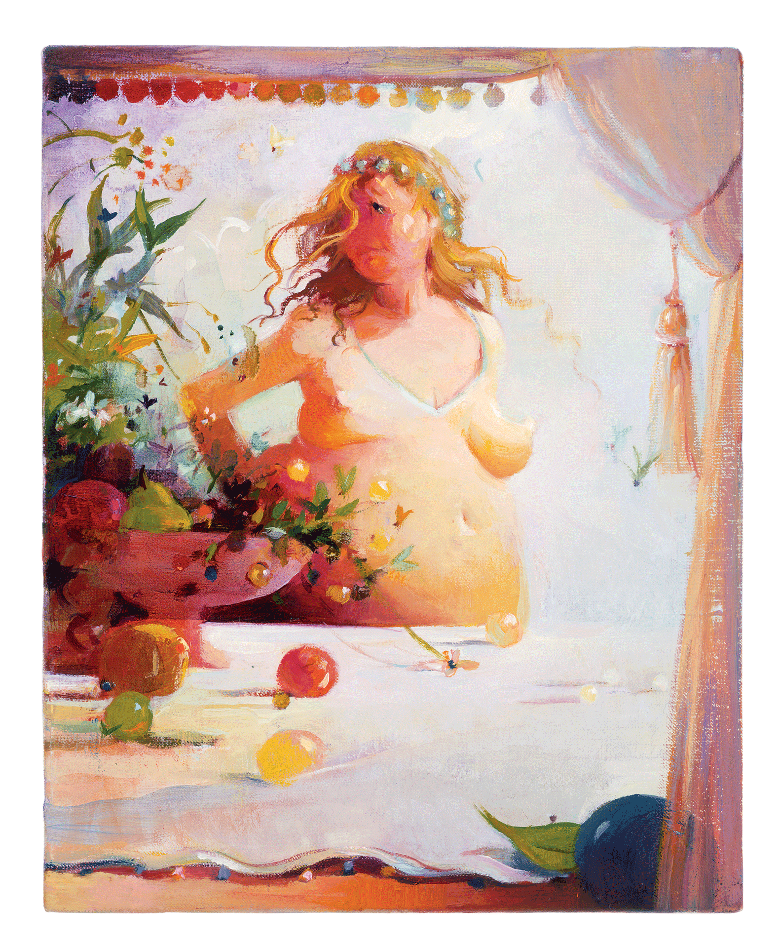 A painting by Lisa Yuskavage, titled Nana, dated 2005.