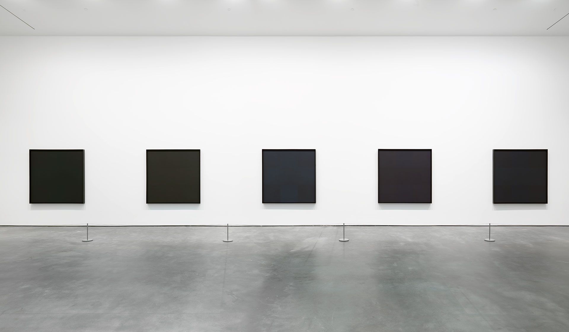 Installation view of the exhibition Ad Reinhardt, at David Zwirner in New York, dated 2013.
