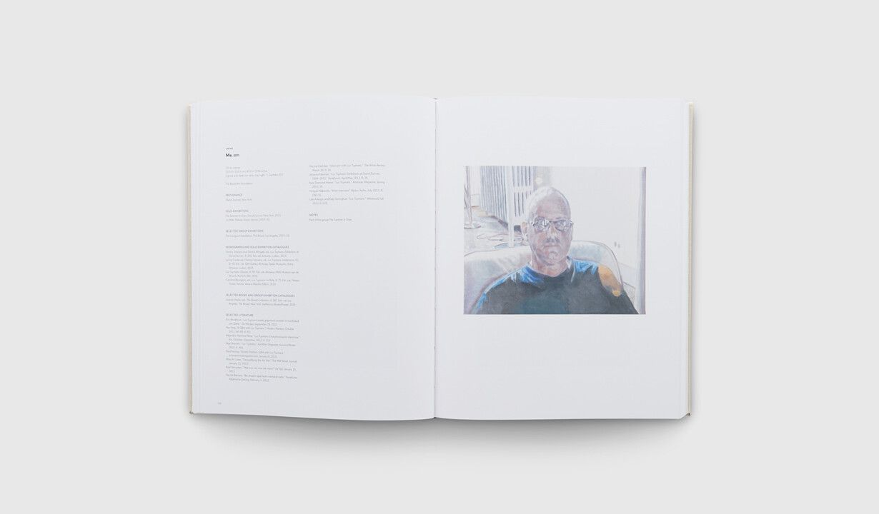 A spread from a book titled Luc Tuymans Catalogue Raisonné of Paintings: Volume 1, 1972–1994, published in 2017.