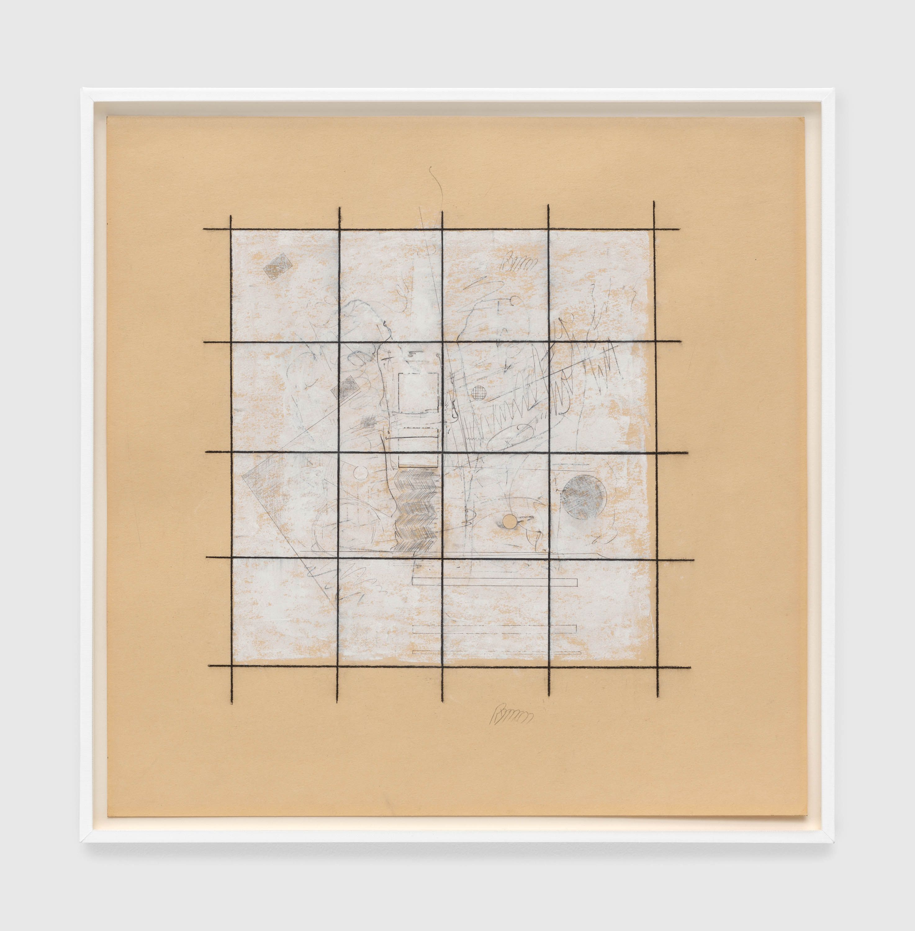 A work on paper by Robert Ryman, titled Yellow Drawing #4, dated 1963.