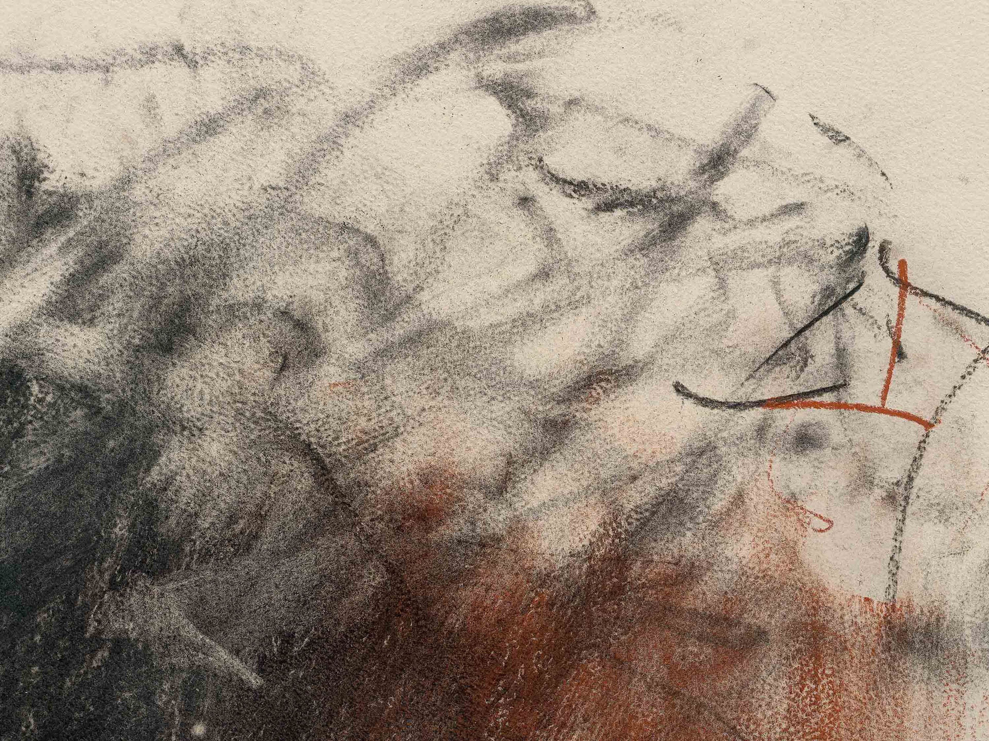 A detail from an untitled work on paper by Joan Mitchell, dated circa 1964.