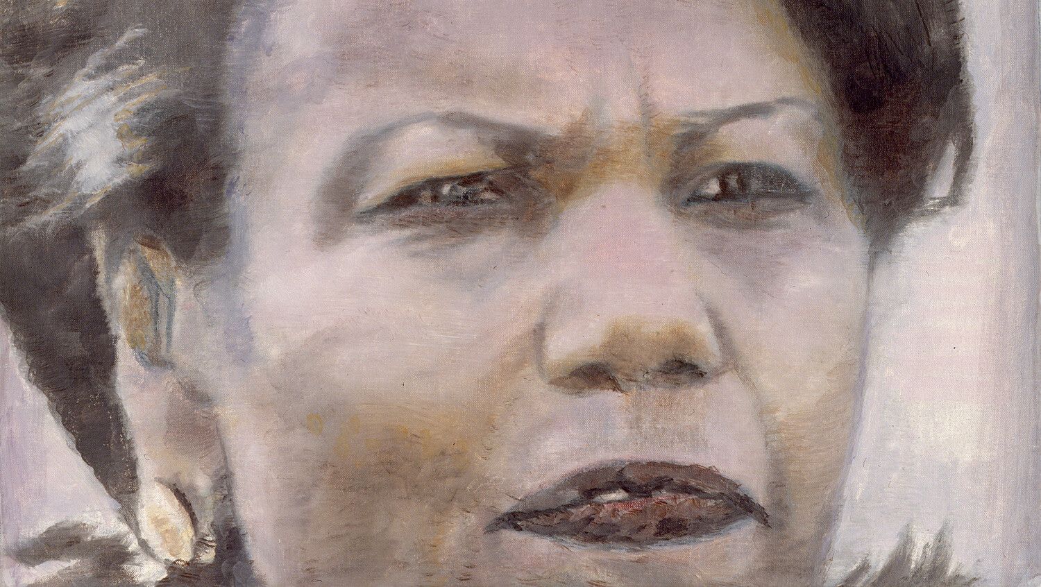 A detail from a painting by Luc Tuymans, titled The Secretary of State, dated 2005.