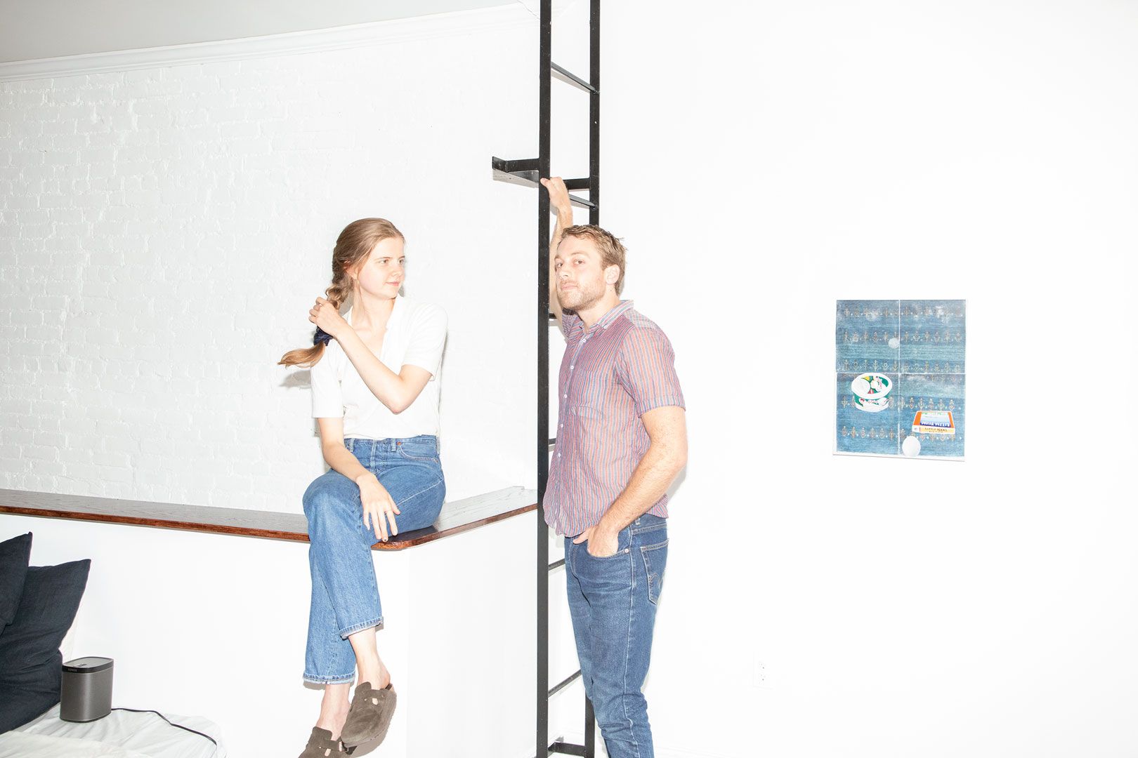 A photograph featuring co-curators Mary Howard and Alec Smyth