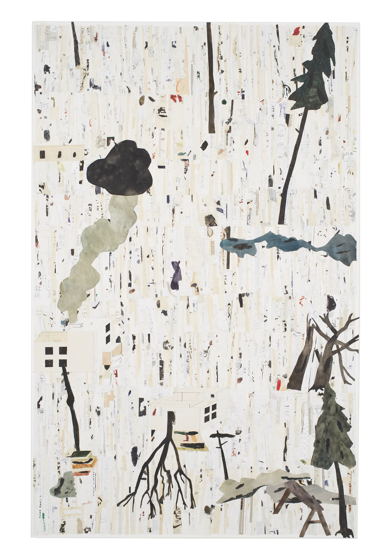 A collage by Jockum Nordstrom, titled Homework, dated 2006.