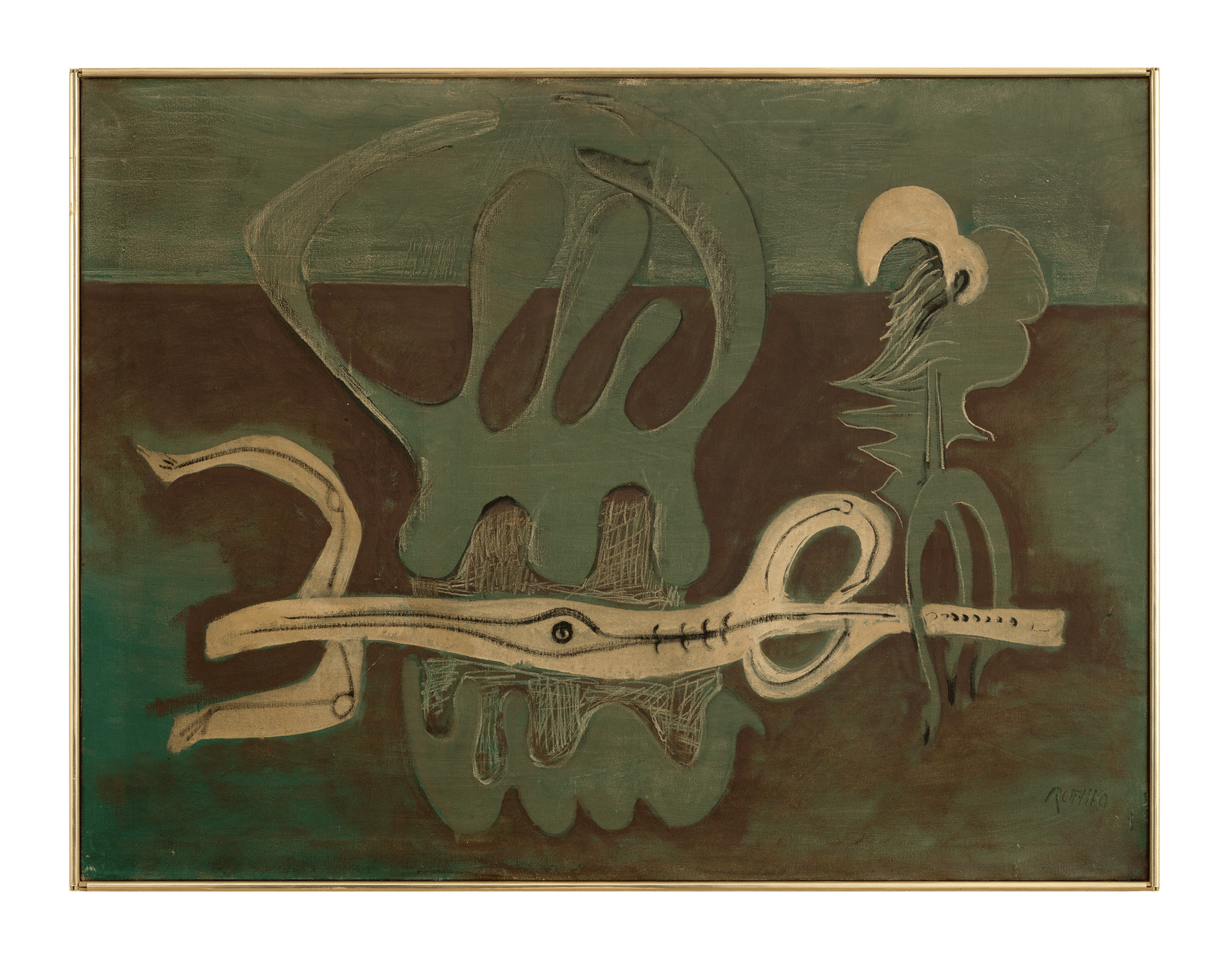 A painting by Mark Rothko, titled Entombent I/ The Entombment, dated 1944.