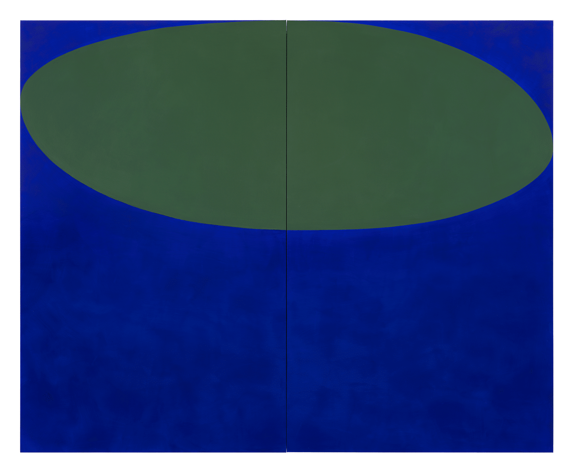 A painting by Suzan Frecon, titled ultra terre verte, dated 2016.