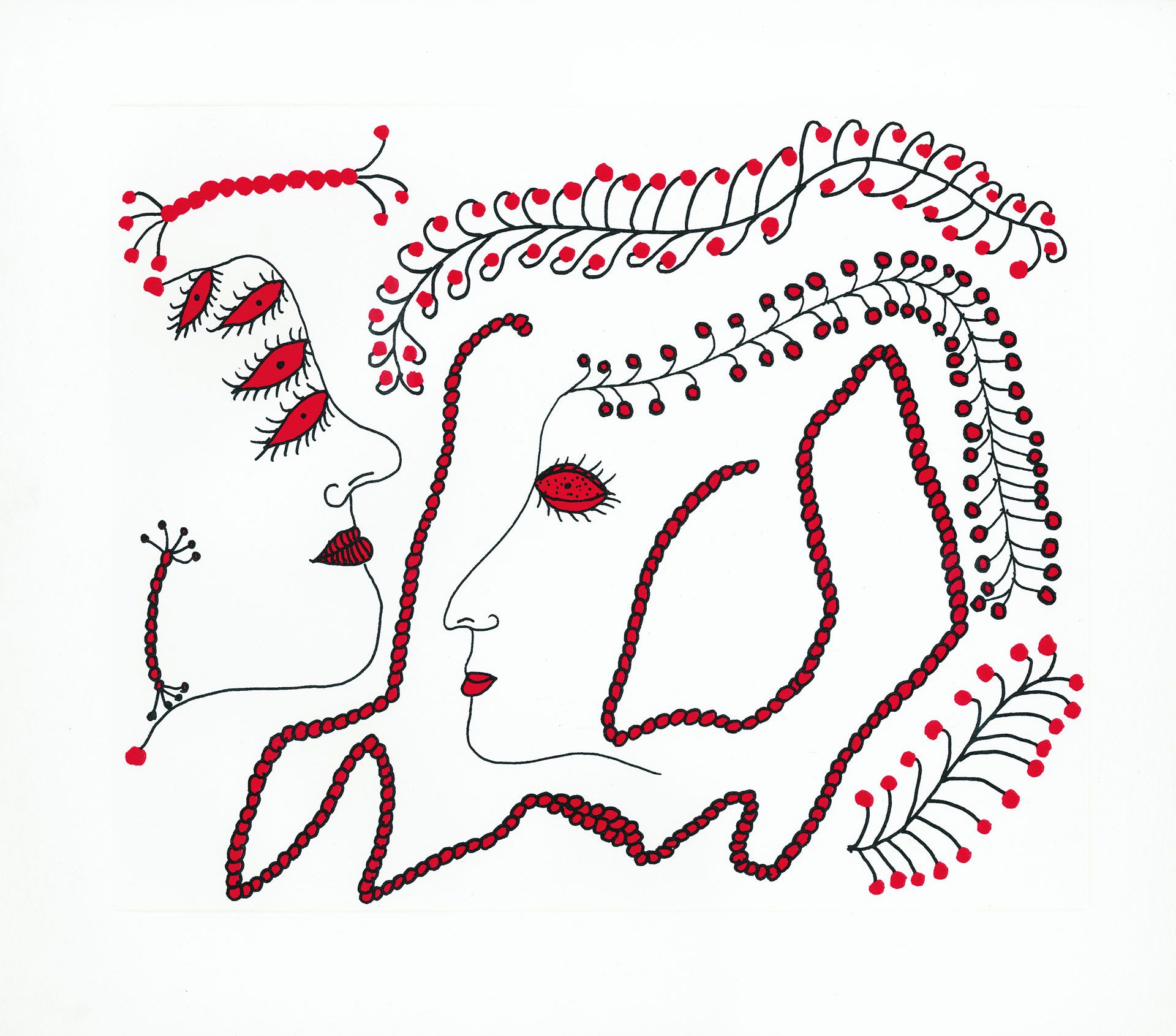 A silkscreen print and etching on Moulin de Larroque paper by Yayoi Kusama, titled WOMEN, dated 2012.