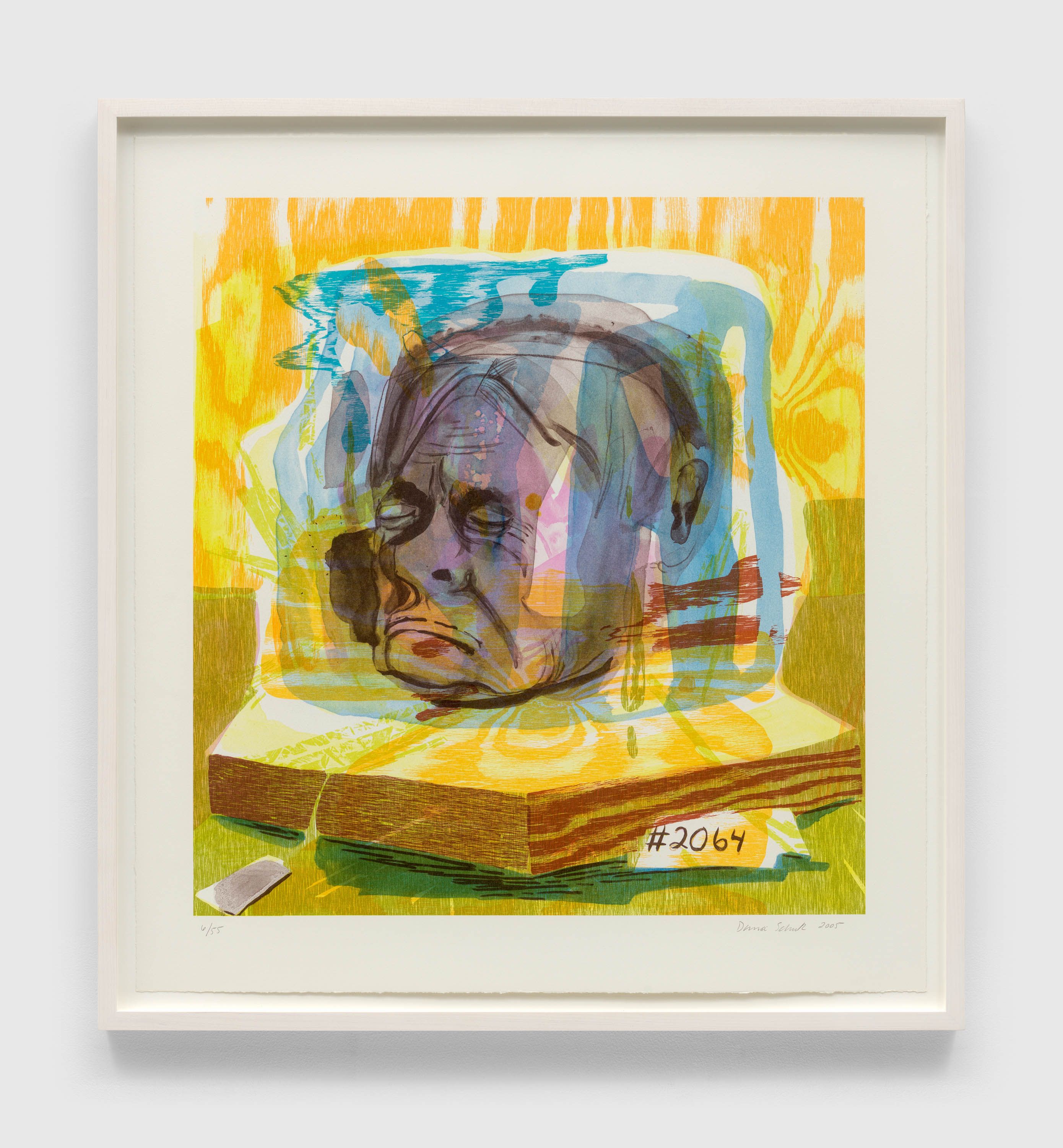 An untitled print by Dana Schutz, dated 2005.
