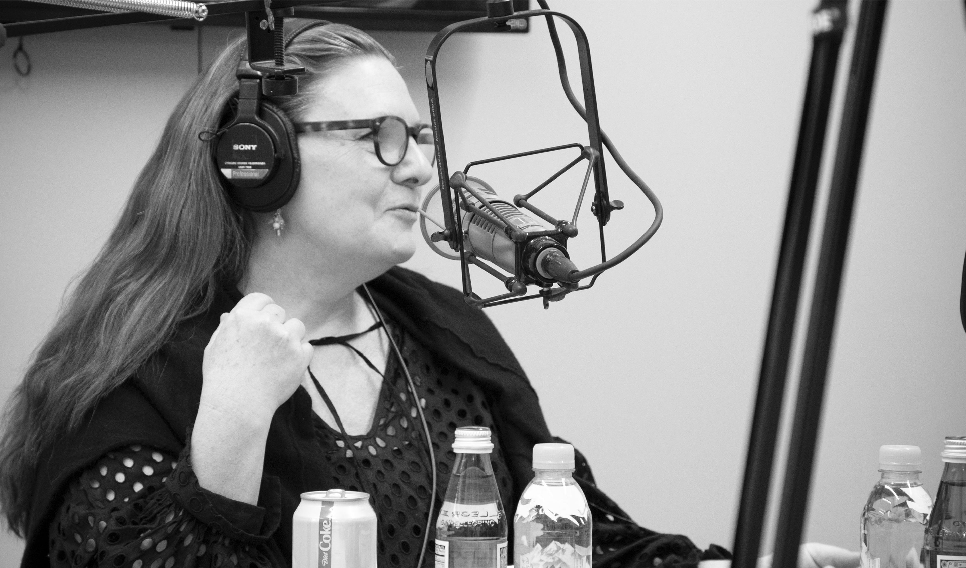 Lisa Yuskavage in the recording studio