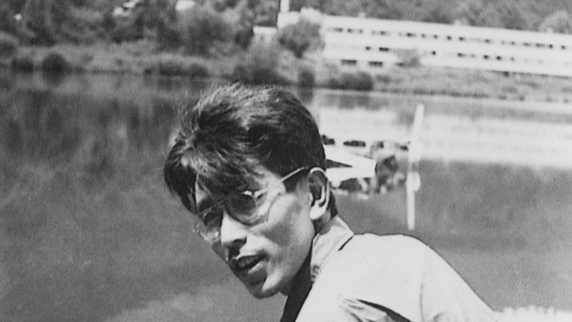 A photo of Leo Amino at Black mountain College, dated 1946.