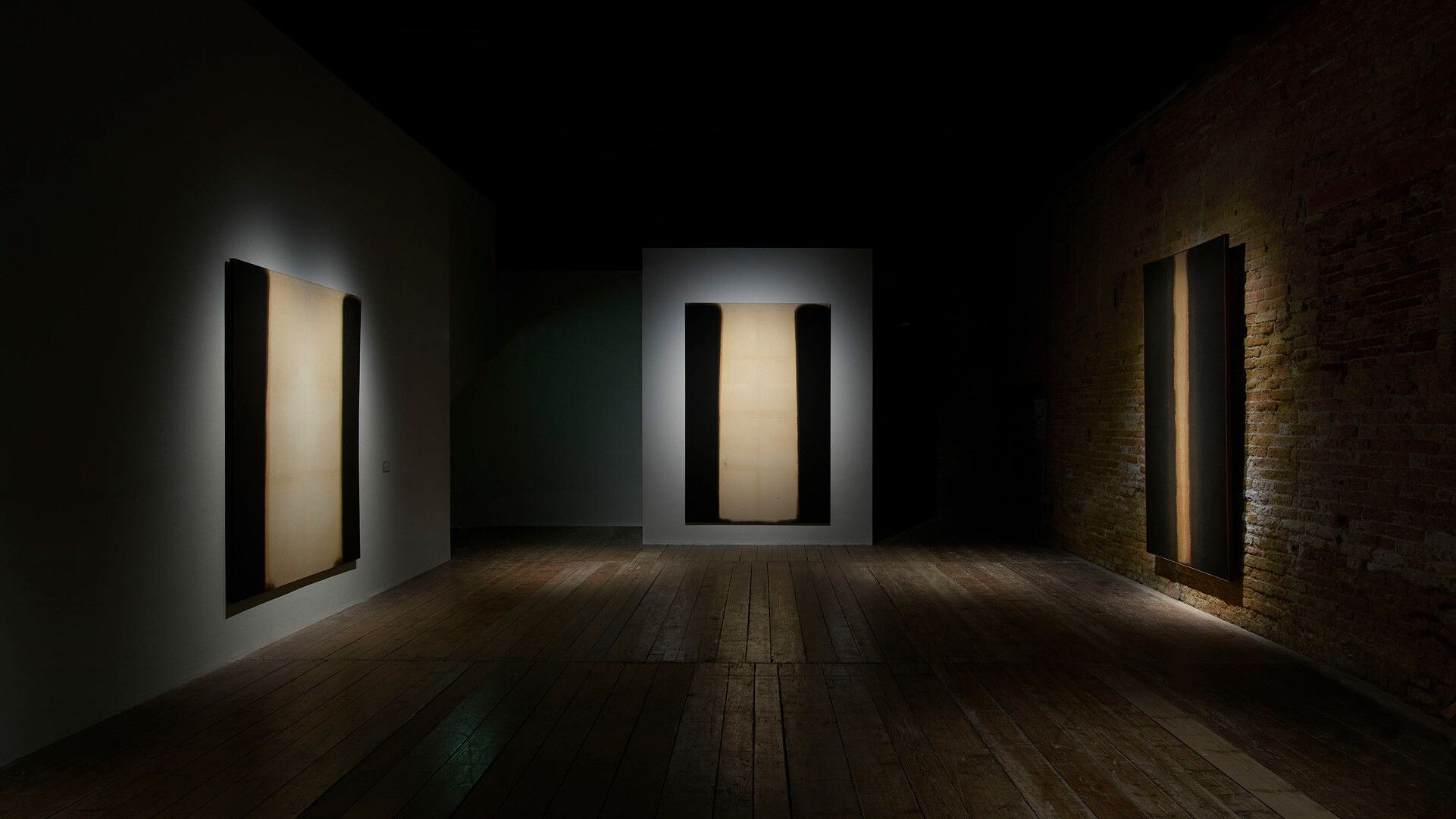 Installation view of the exhibition, Yun Hyong-keun: A retrospective, at Palazzo Fortuny, Venice, dated 2019
