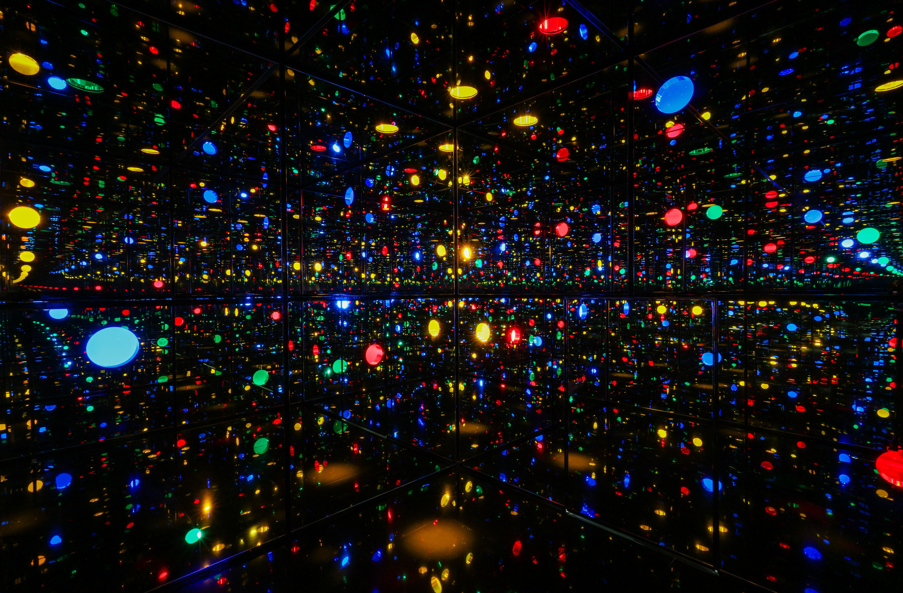 Installation view of the exhibition Yayoi Kusama, at Fondation Beyeler in Riehen/Basel, Switzerland, dated 2025.