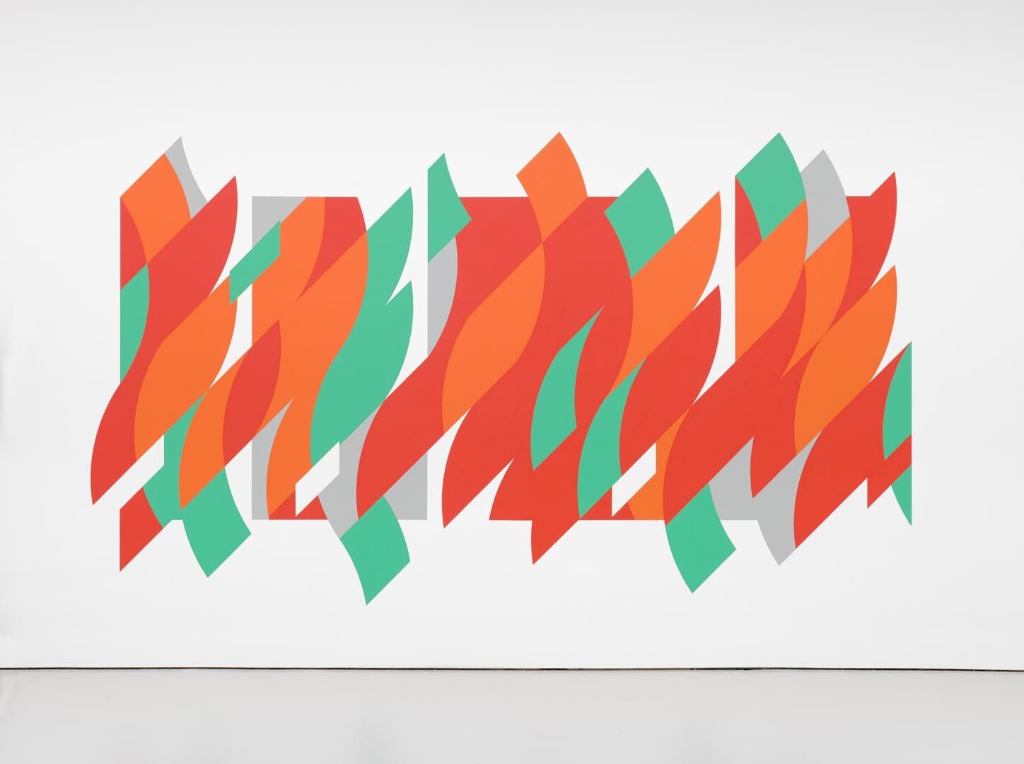 Installation view of the exhibition Bridget Riley at David Zwirner in New York, dated 2015.