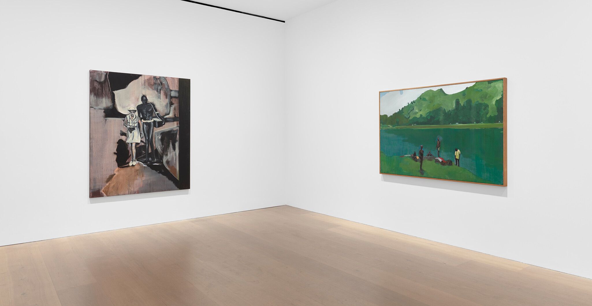An installation view of an exhibition titled, Noah Davis, at David Zwirner, London, in 2021.
