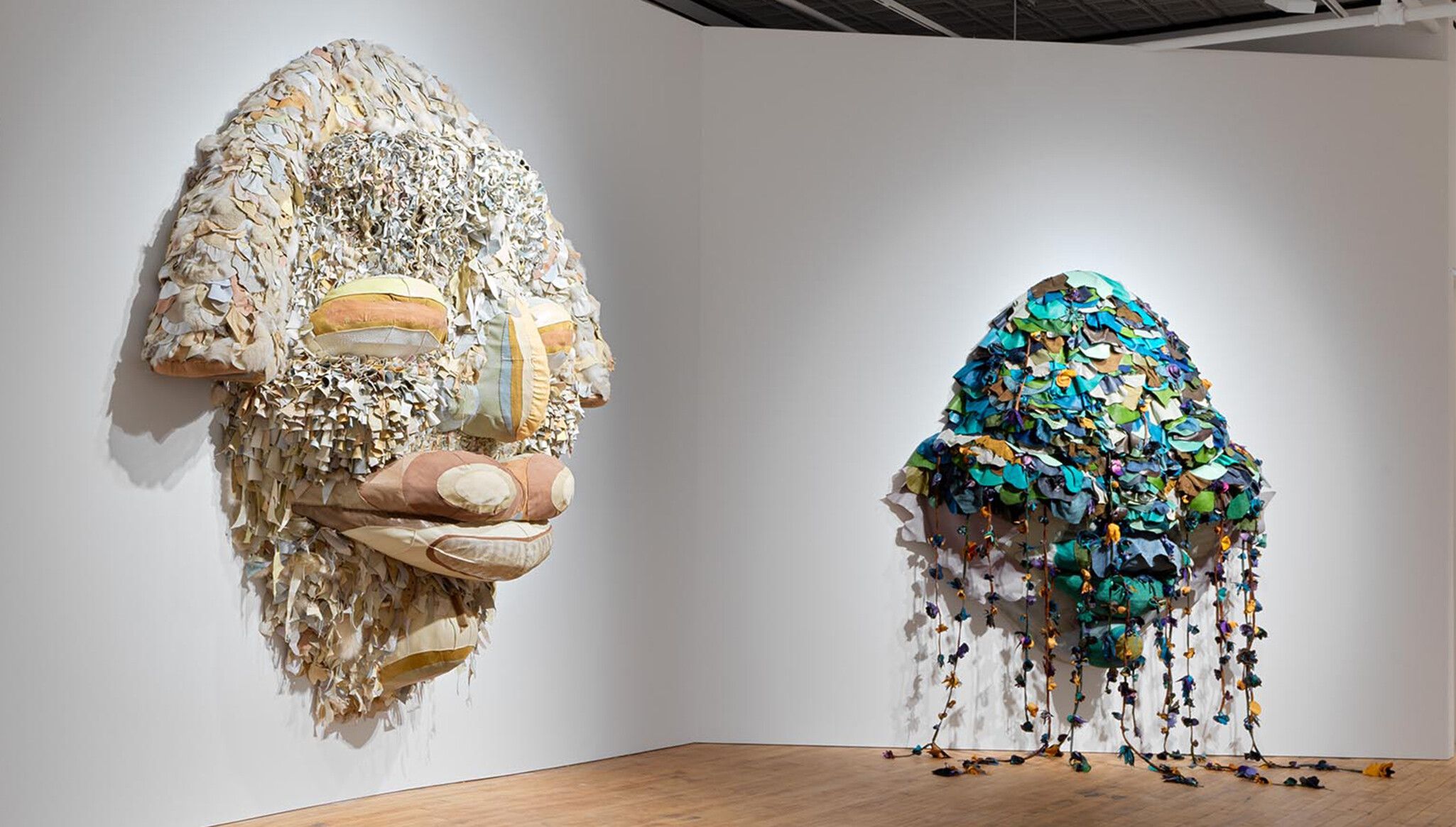 An installation view of the exhibition "Tau Lewis: Vox Populi, Vox Dei," October 28, 2022–January 7, 2023 at 52 Walker, in New York.