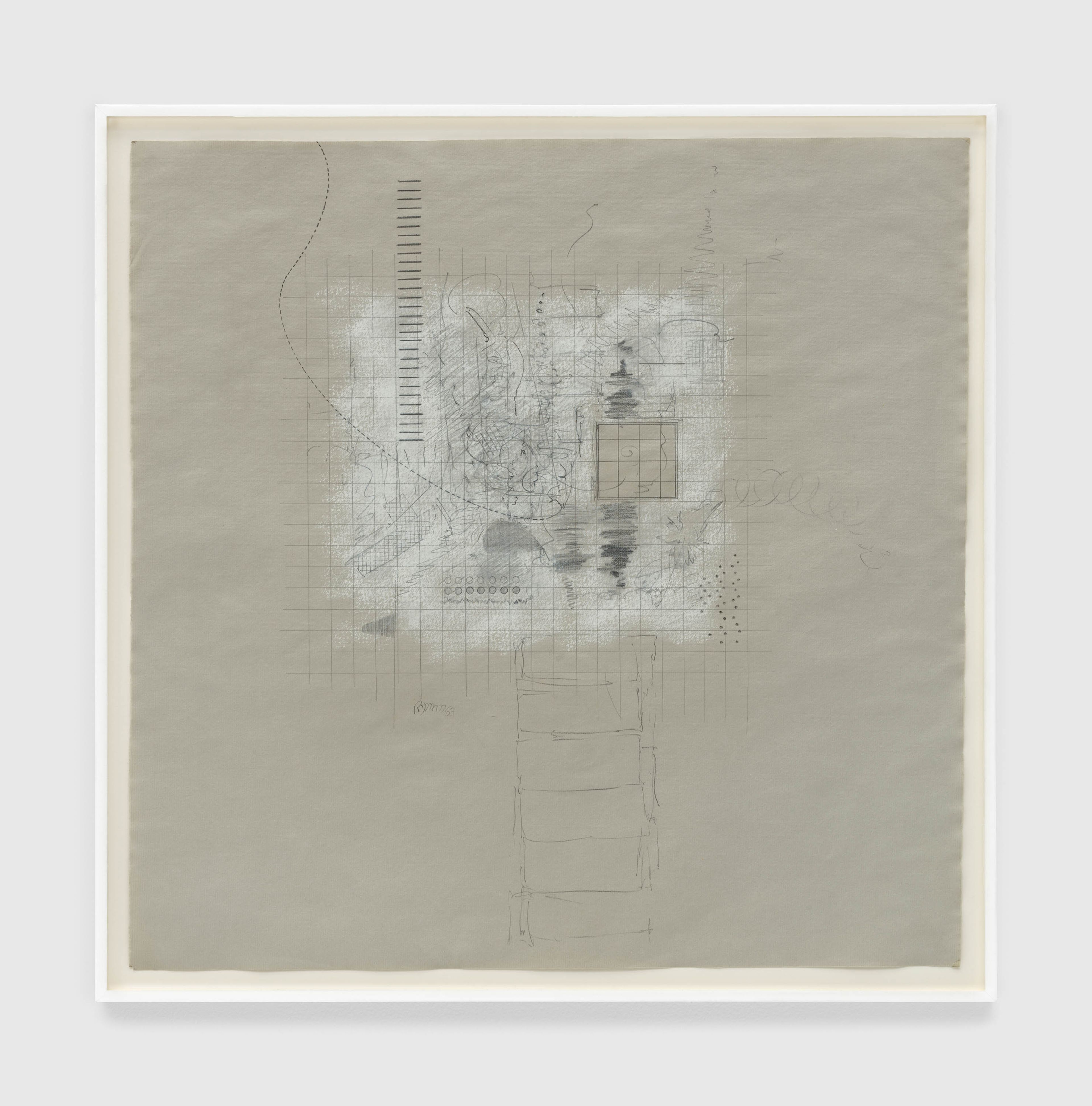 A work on paper by Robert Ryman, called Untitled, circa 1963.