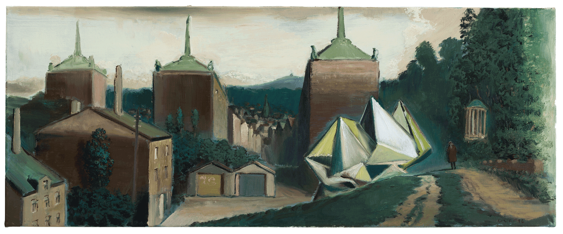 A painting by Neo Rauch, titled Das Privatmuseum, dated 2016.