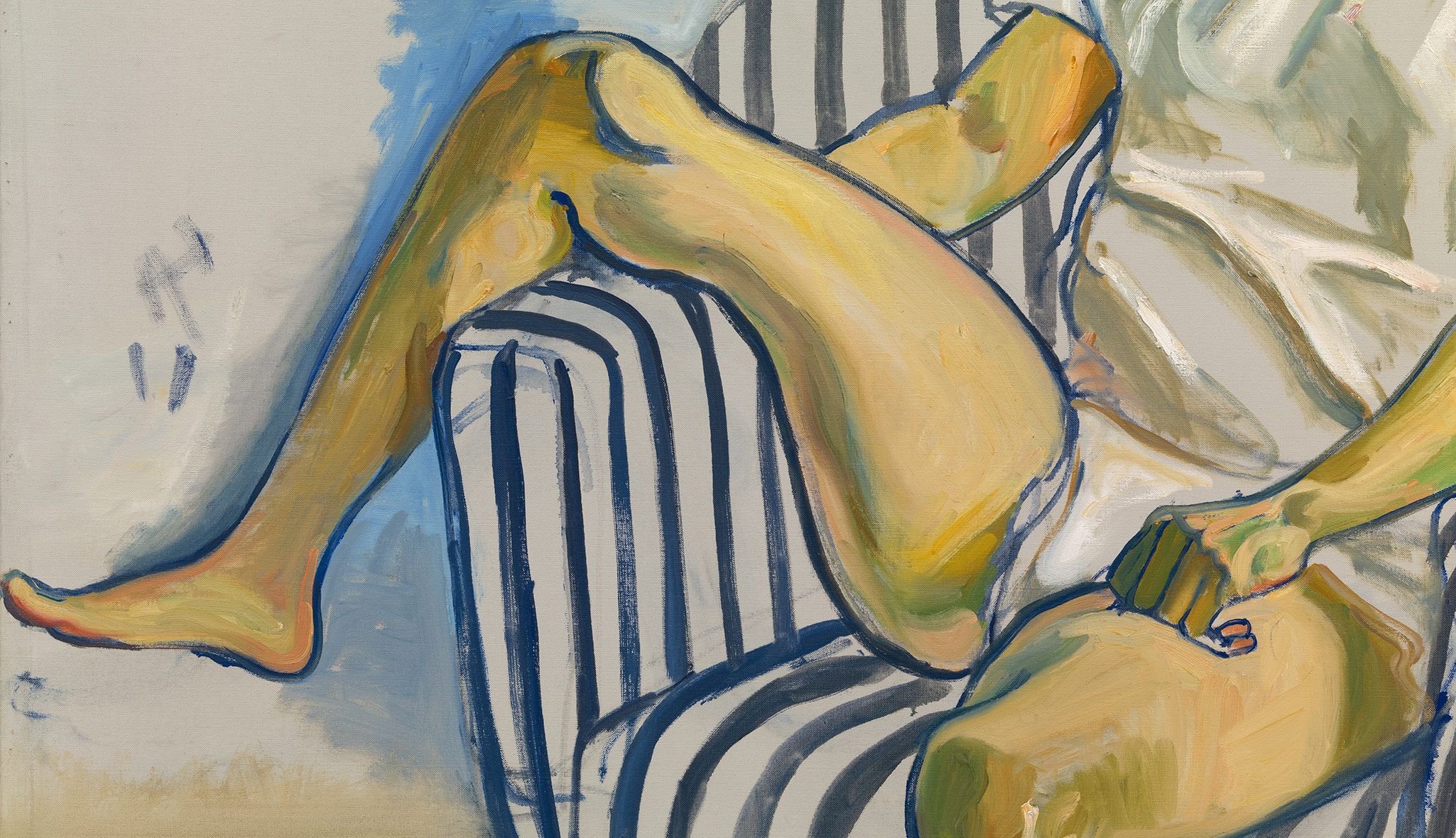 A detail from a painting by Alice Neel, titled Richard, dated 1967.