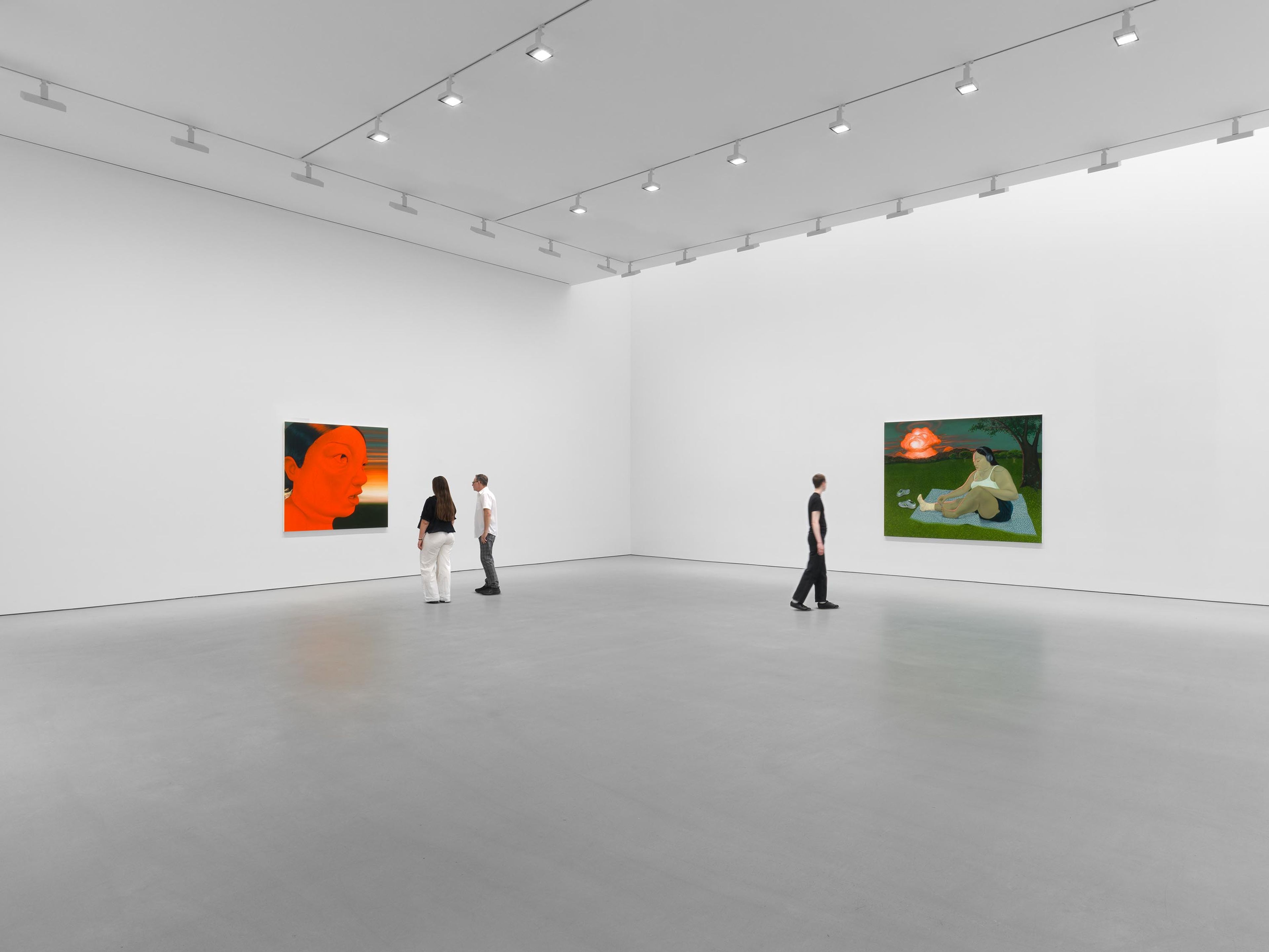 An installation view of the exhibtion, Sasha Gordon: Haze, at David Zwirner in New York, dated 2025.