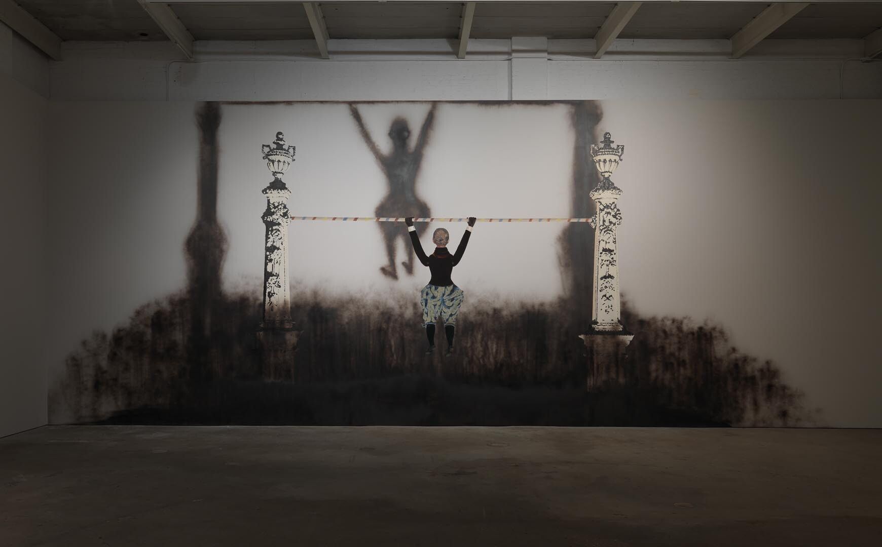 Installation view of the exhibition Mamma Andersson: Behind the Curtain, at David Zwirner in New York, dated 2015.