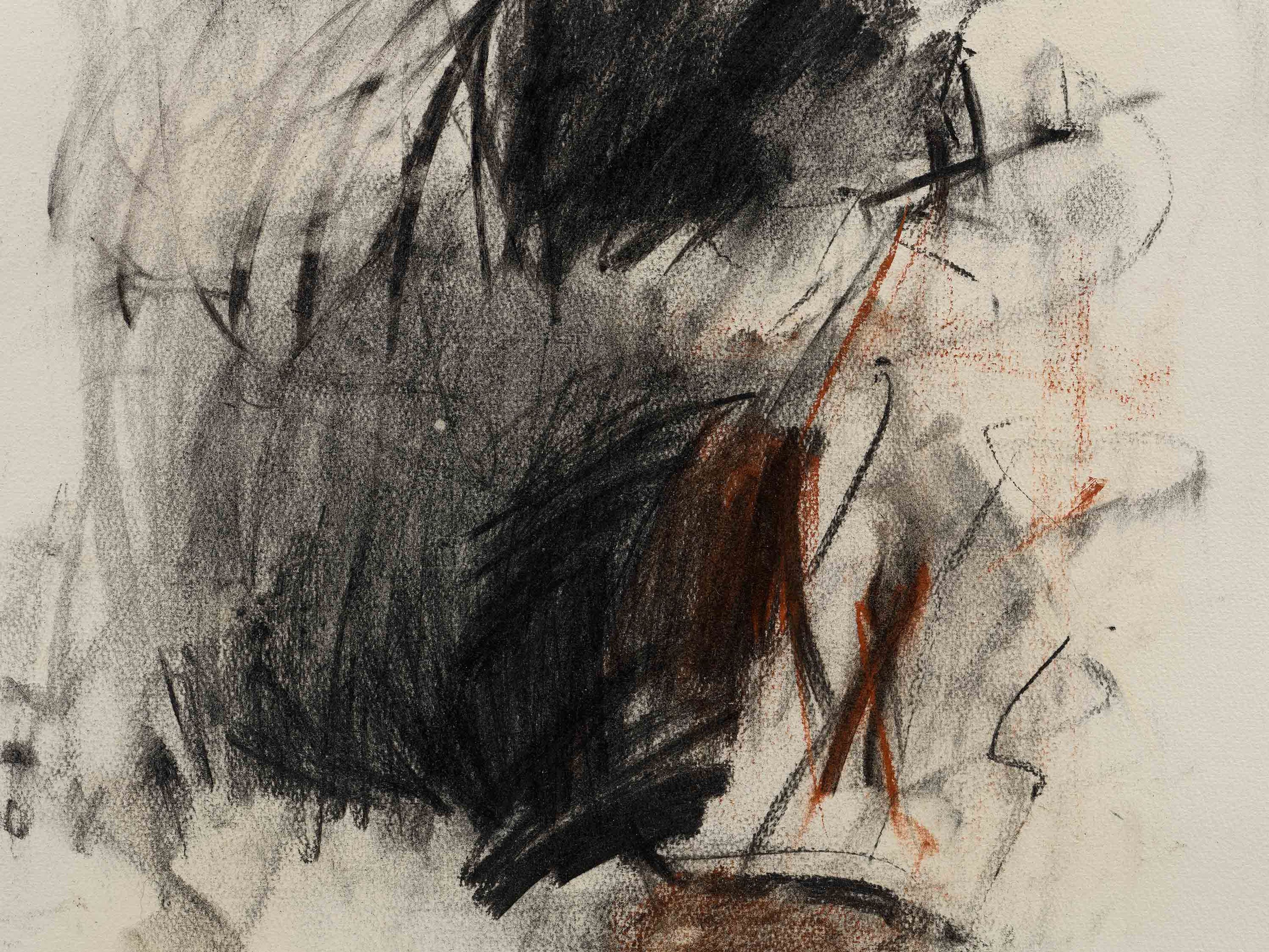A detail from an untitled work on paper by Joan Mitchell, dated circa 1964.