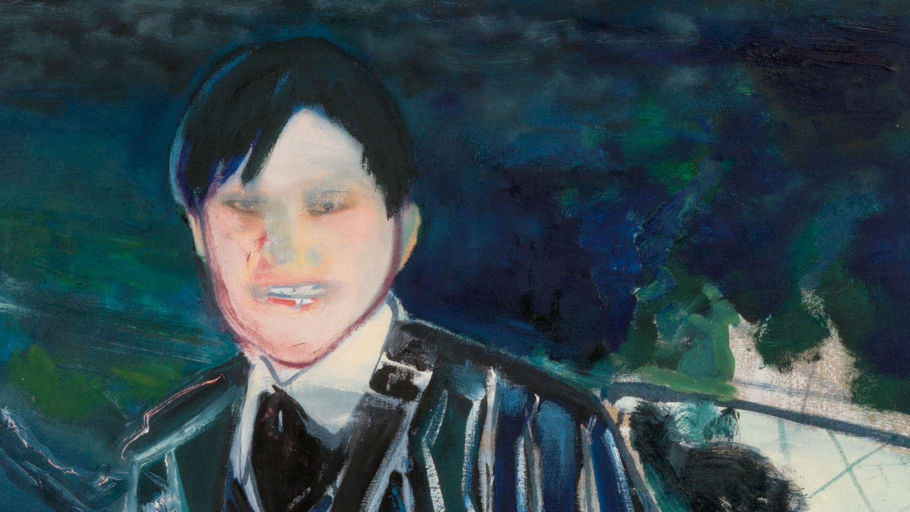 A detail of an artwork by Marlene Dumas, titled The Schoolboys, dated 1986–1987