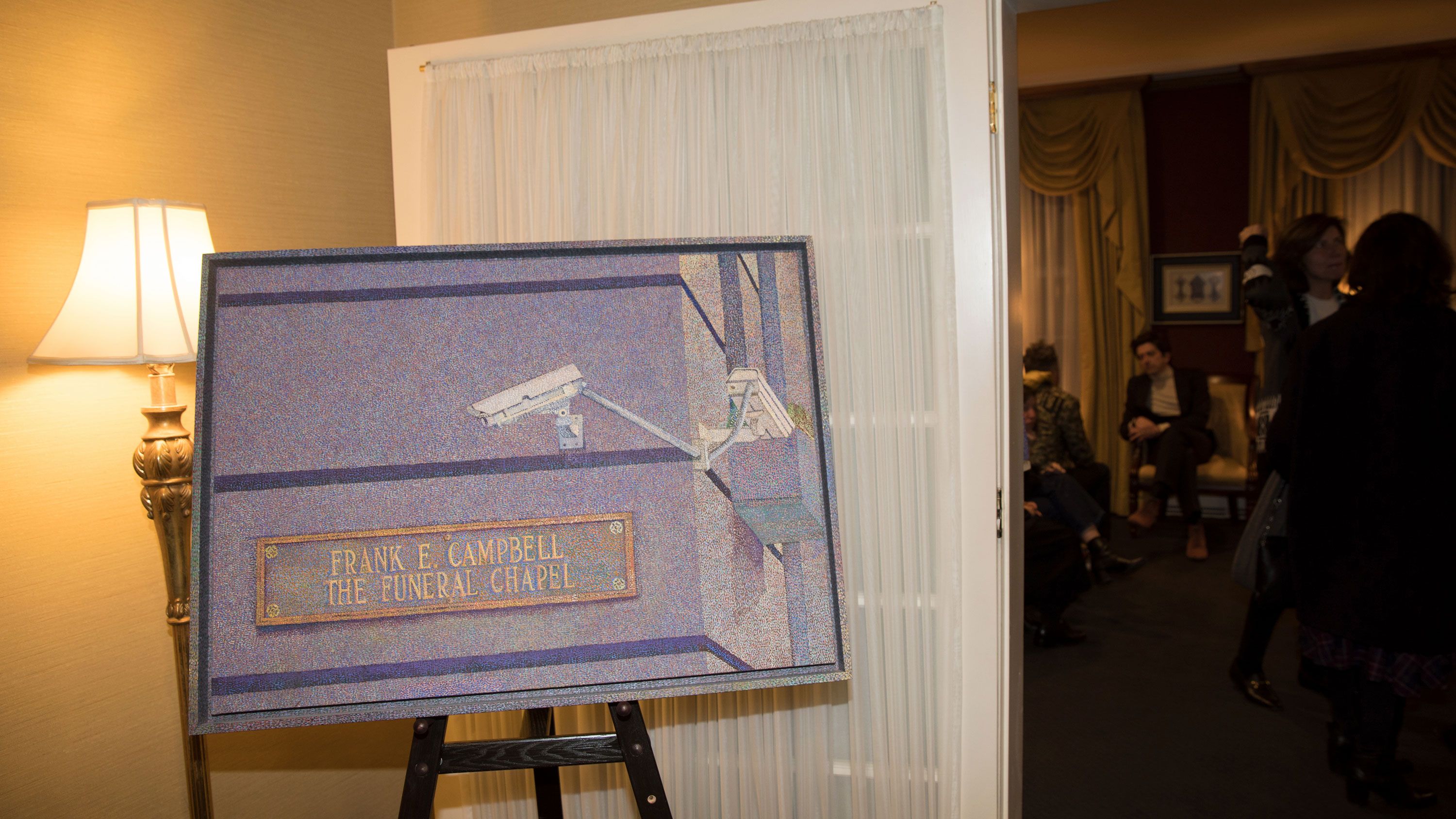 Installation view of a print by Cynthia Talmadge