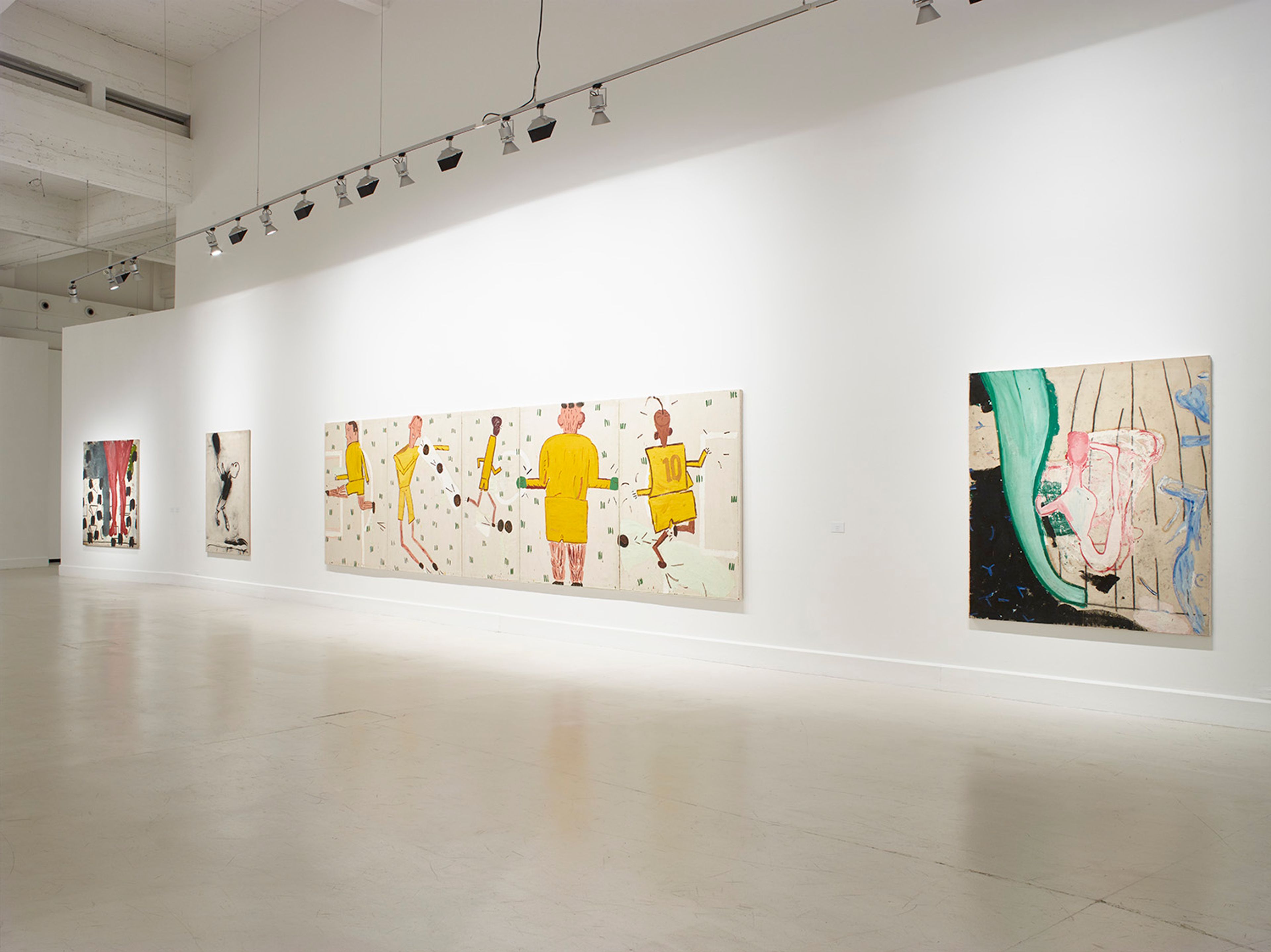 Installation view of the exhibition, Rose Wylie: Hullo Hullo..., at CAC Málaga in Málaga, dated 2018.