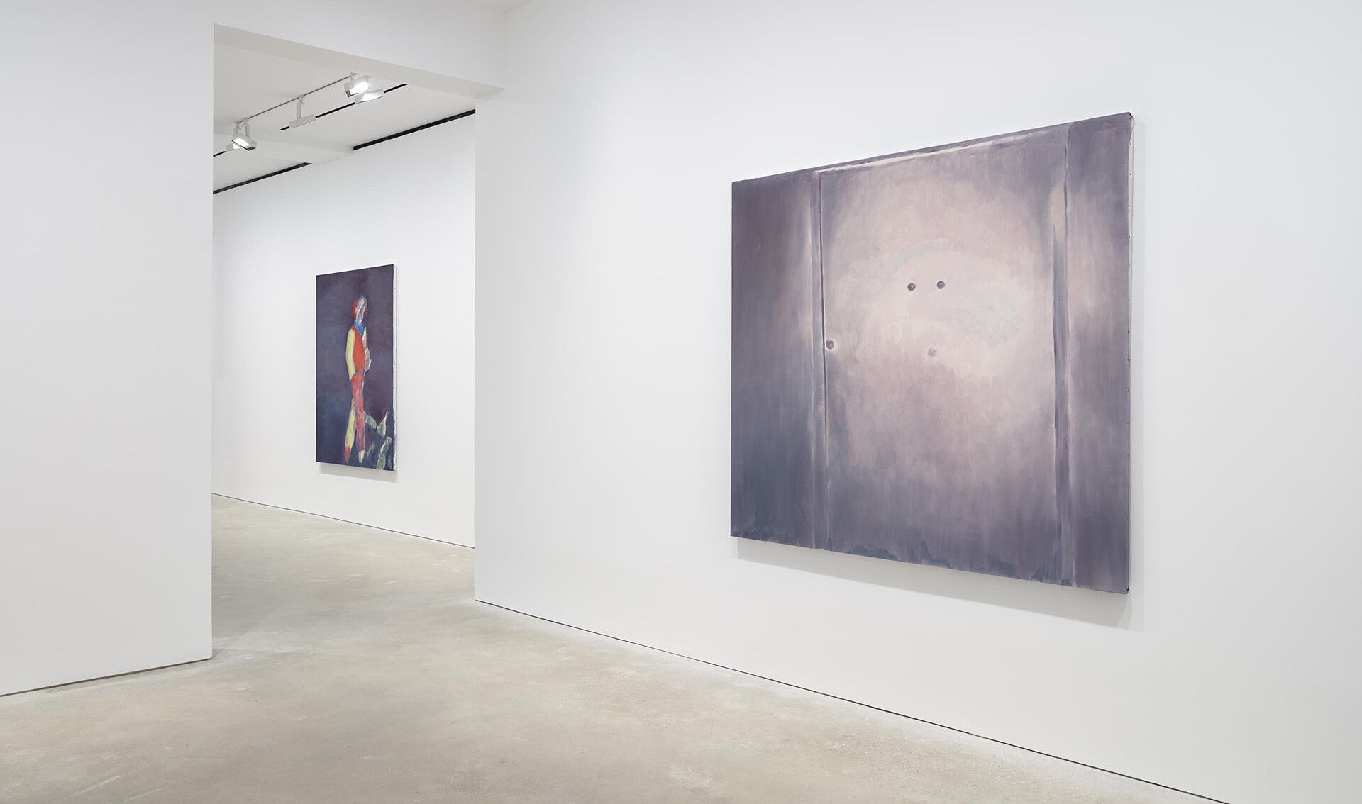 An installation view of Luc Tuymans’s solo exhibition Good Luck at David Zwirner, Hong Kong, in 2020.