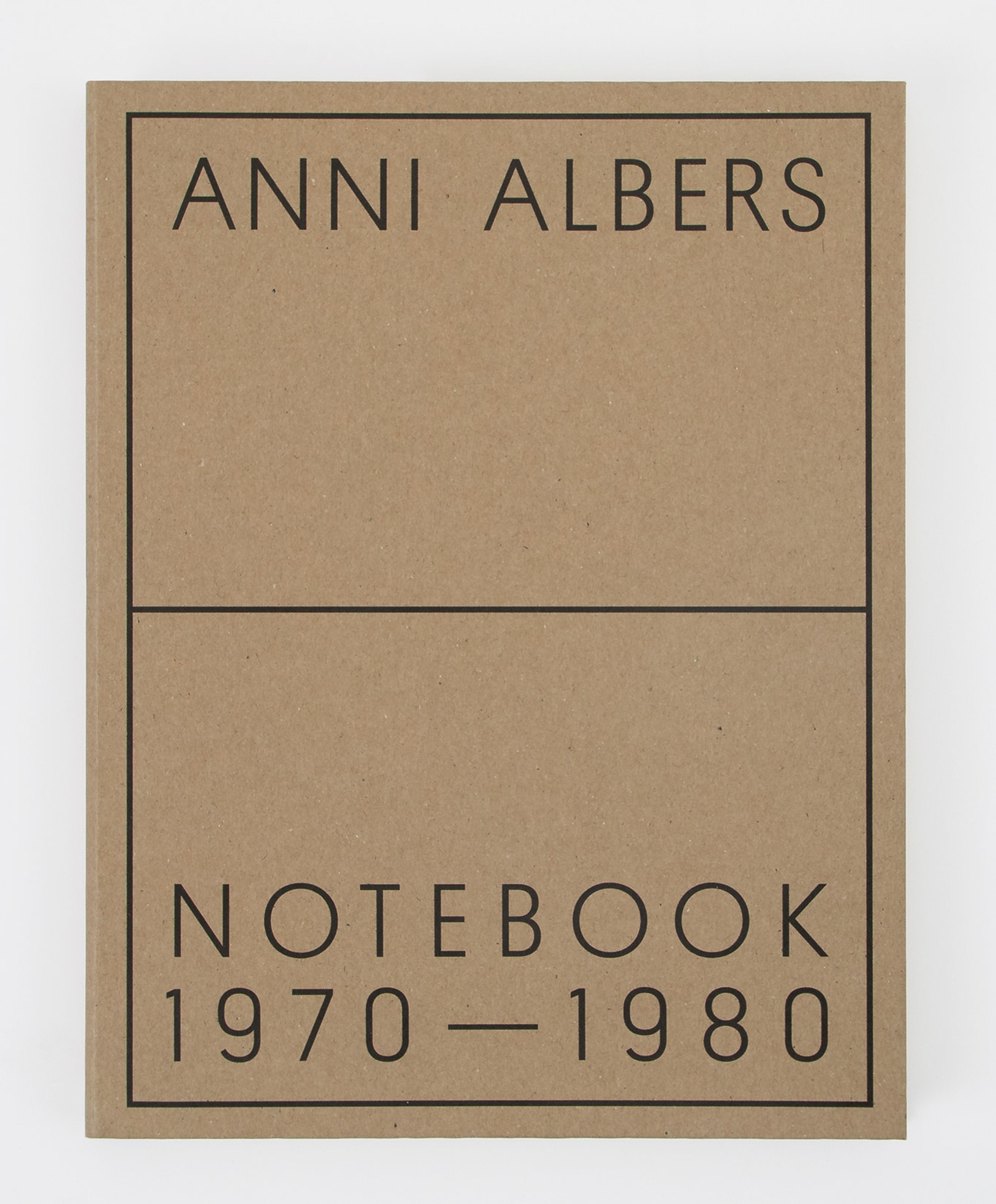 The cover of a book, titled Anni Albers Notebook 1970‚Äì1980.