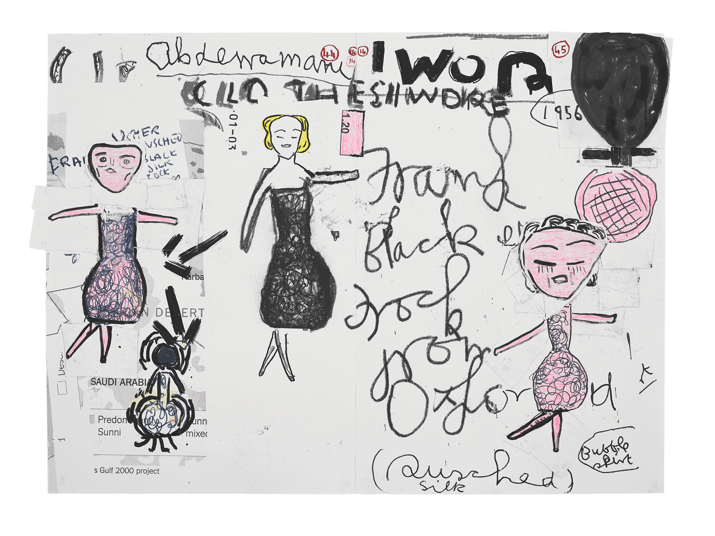 A print by Rose Wylie, titled Clothes I Wore #14, dated 2019