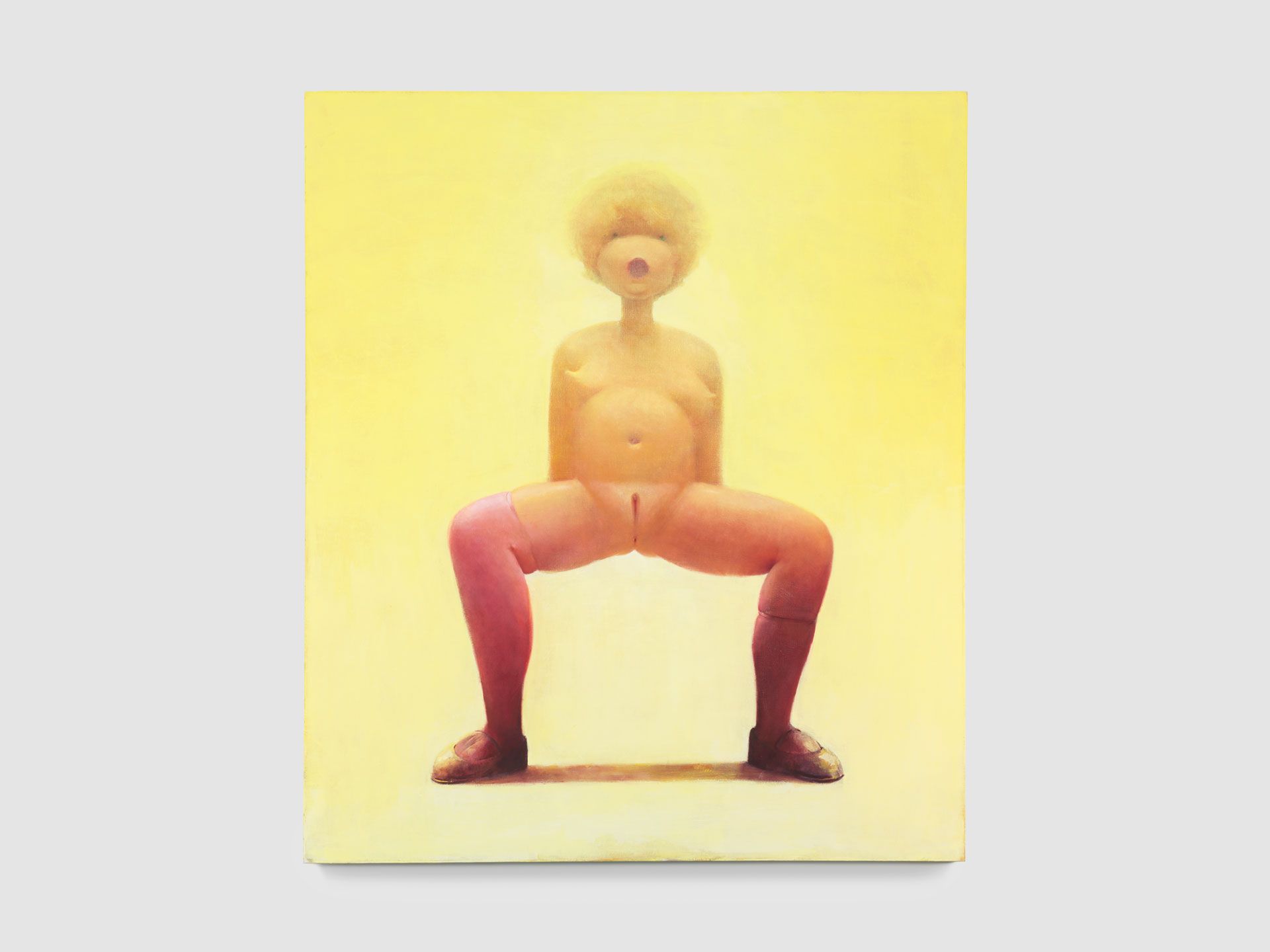 A painting by Lisa Yuskavage, titled Rorschach Blot, dated 1995.