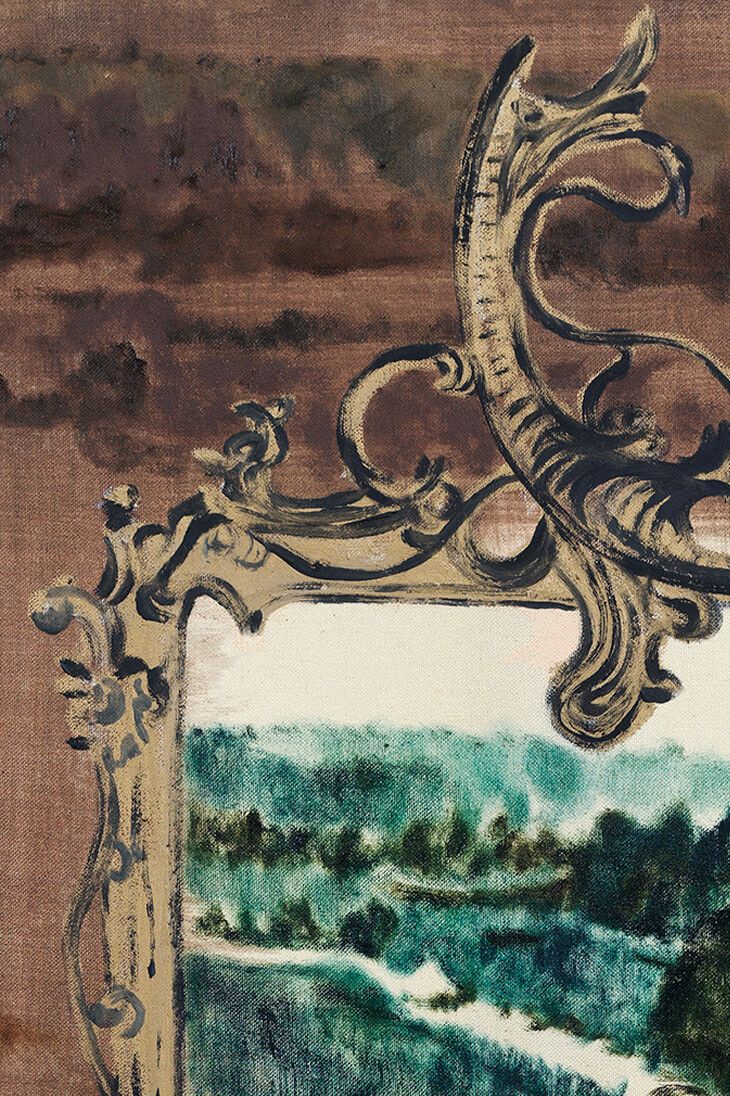 A detail of an artwork by Mamma Andersson, titled Speculi Oculo II, dated 2023