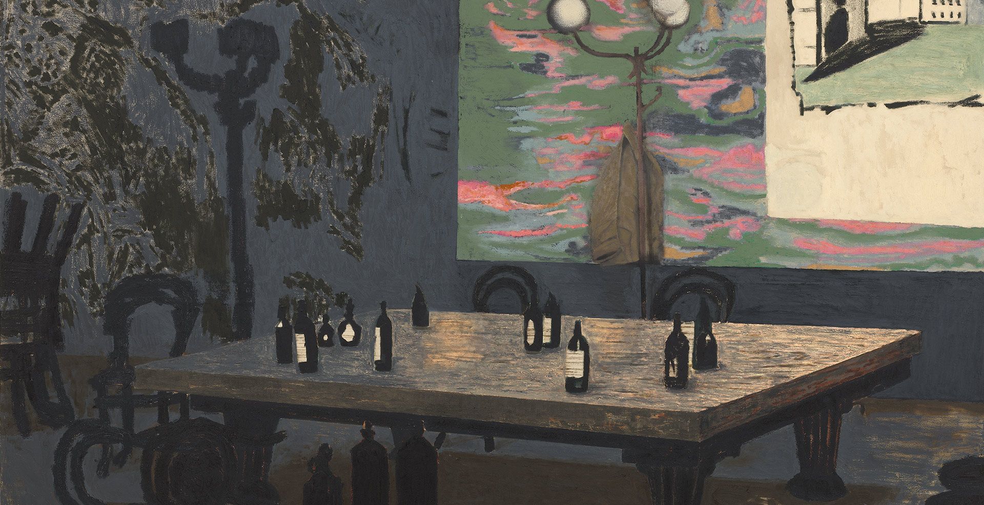 A detail from a painting by Mamma Andersson, titled The last Waltz, dated 2020. 
