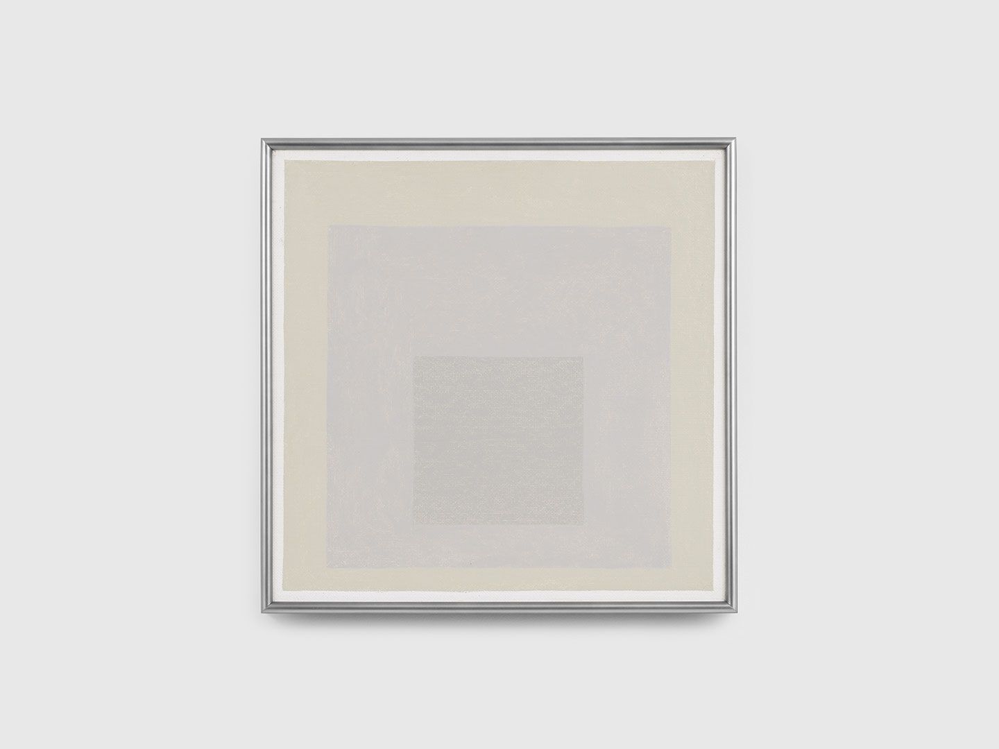 A painting by Josef Albers, titled Homage to the Square [In Ivory Mist], dated 1964.
