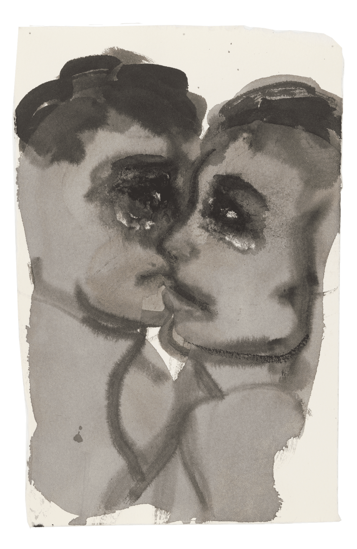 A drawing by Marlene Dumas, titled To want or not to want, dated 2015 to 2016.