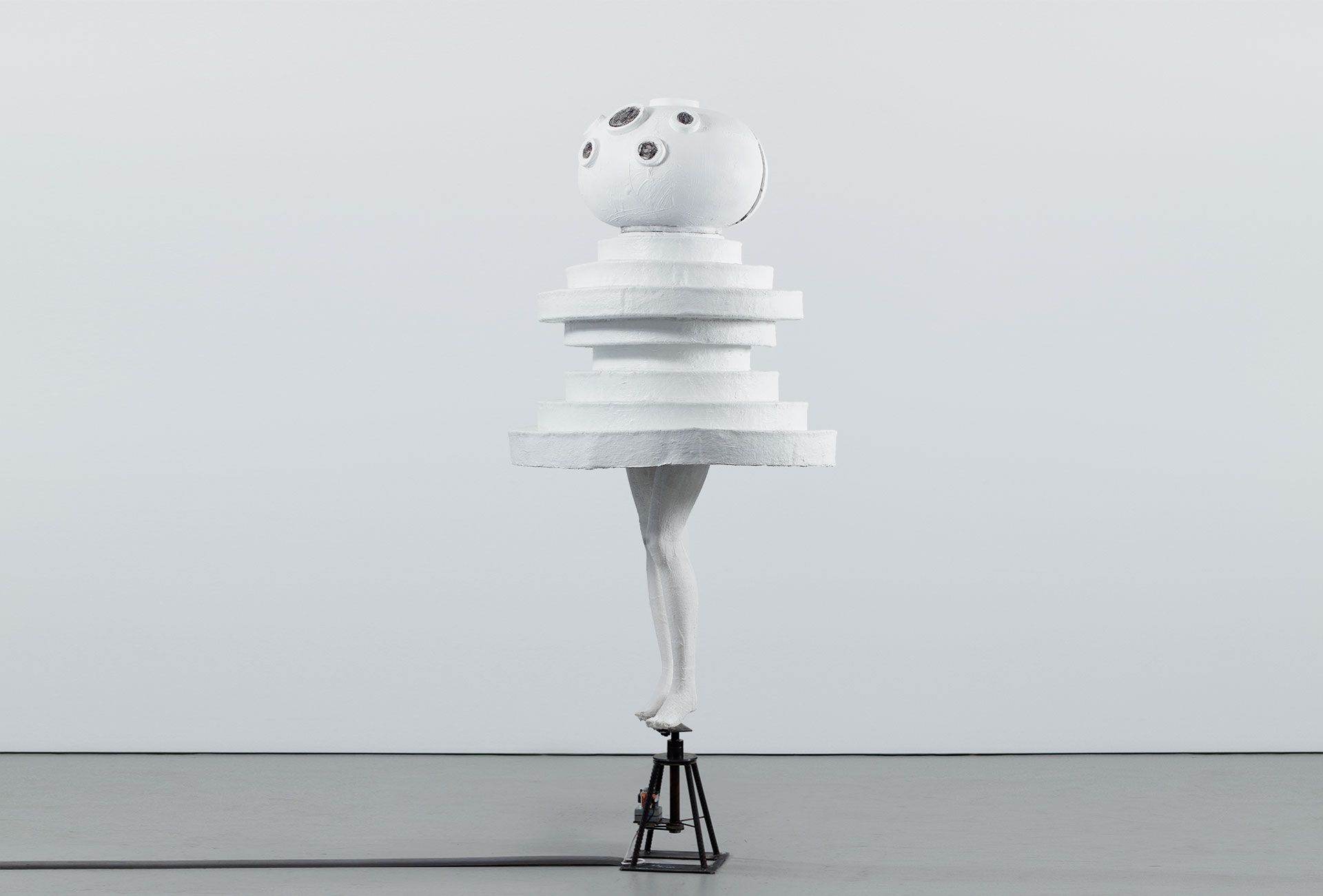 A sculpture by Marcel Dzama titled The rook [La torre], dated 2011.