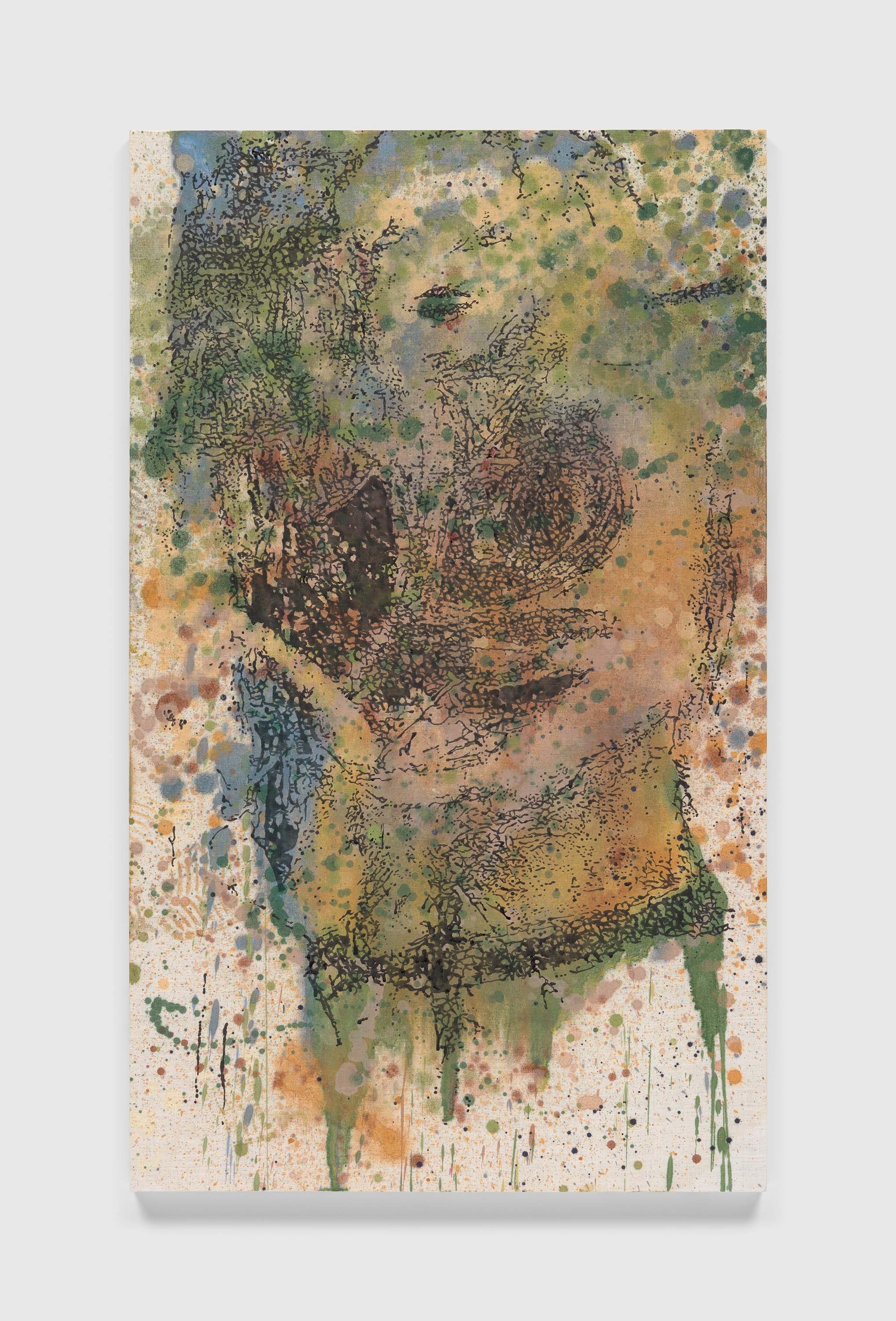 A painting by Nate Lowman, titled Golf Course Marilyn, dated 2024.