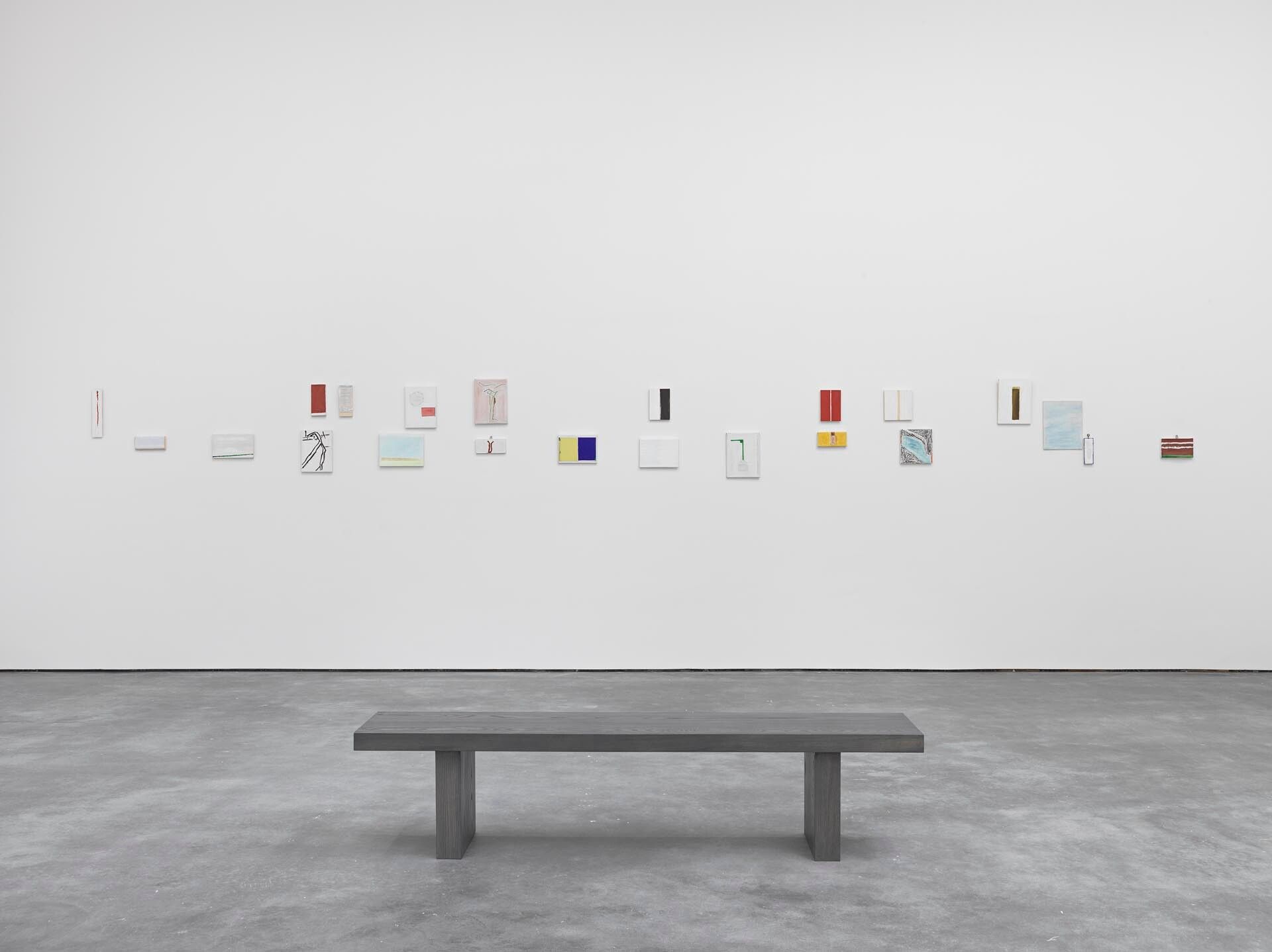 An installation view featuring woks by Raoul De Keyser, dated 2016
