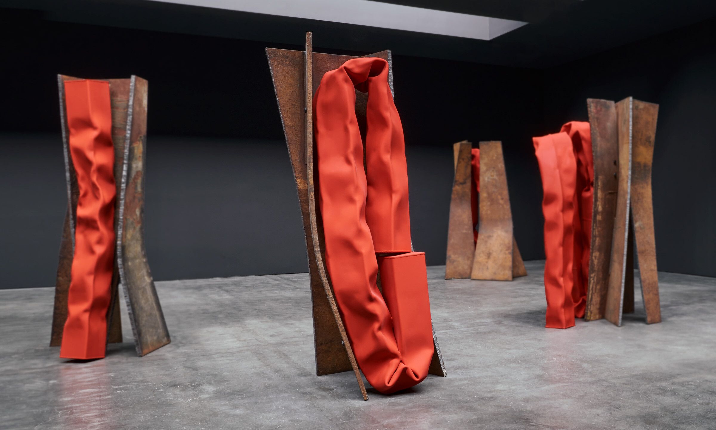 A found steel, stainless steel, and urethane paint by Carol Bove, titled Chimes at Midnight VII, dated 2021.