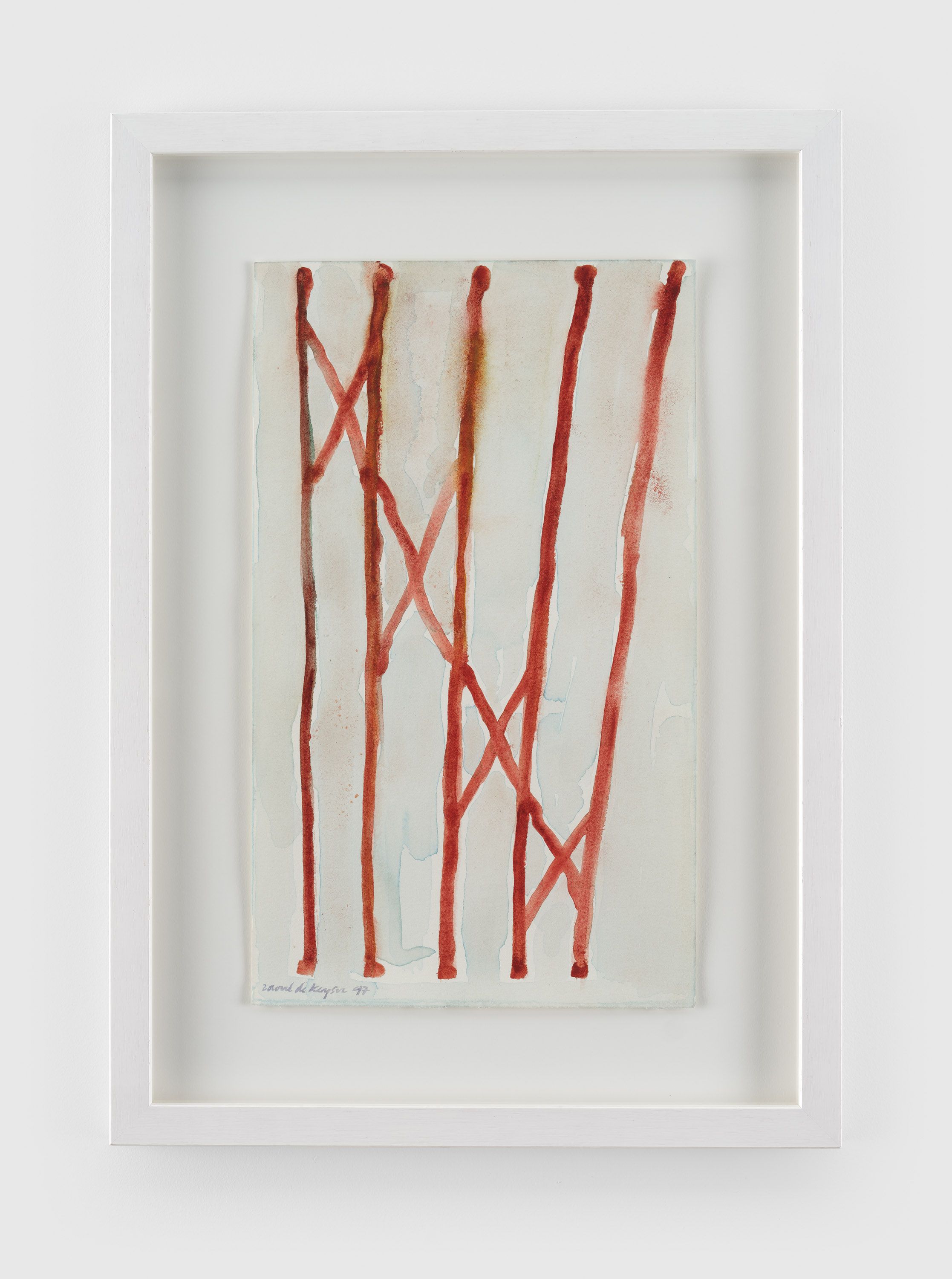 An untitled watercolor by Raoul De Keyser, dated 1997.